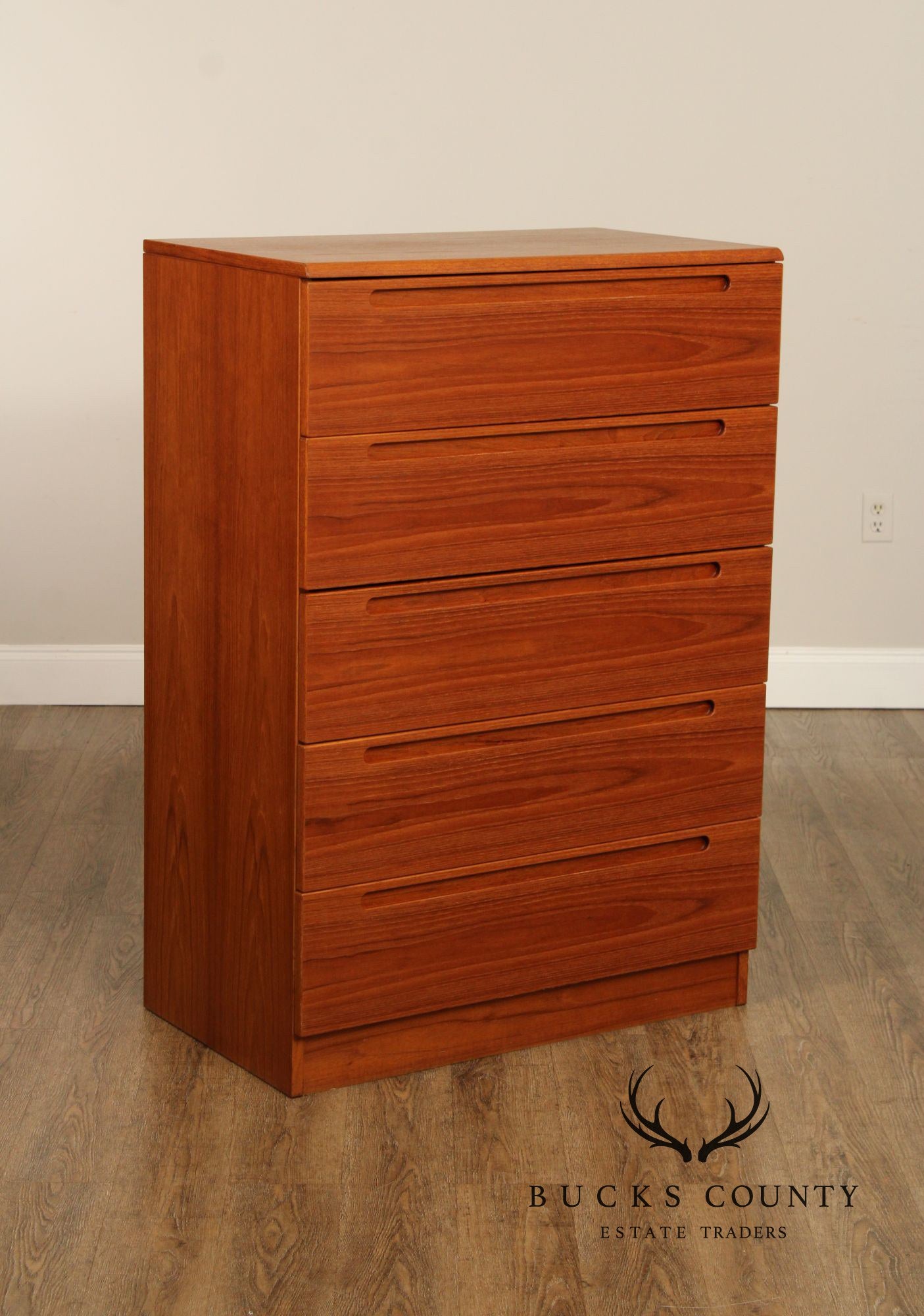 Danish Modern Teak Tall Chest of Drawers