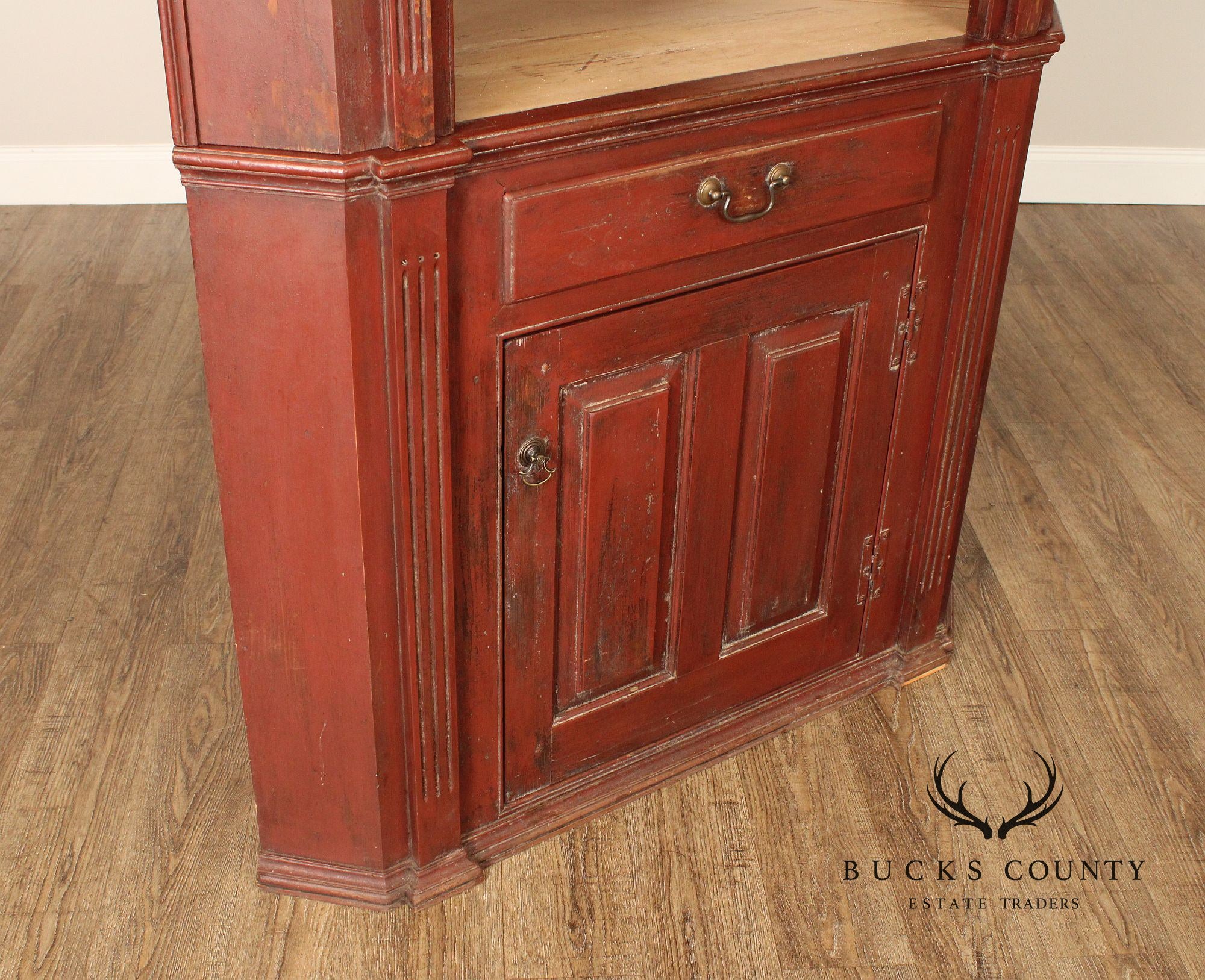 Custom Quality Large Painted Architectural Corner Cabinet