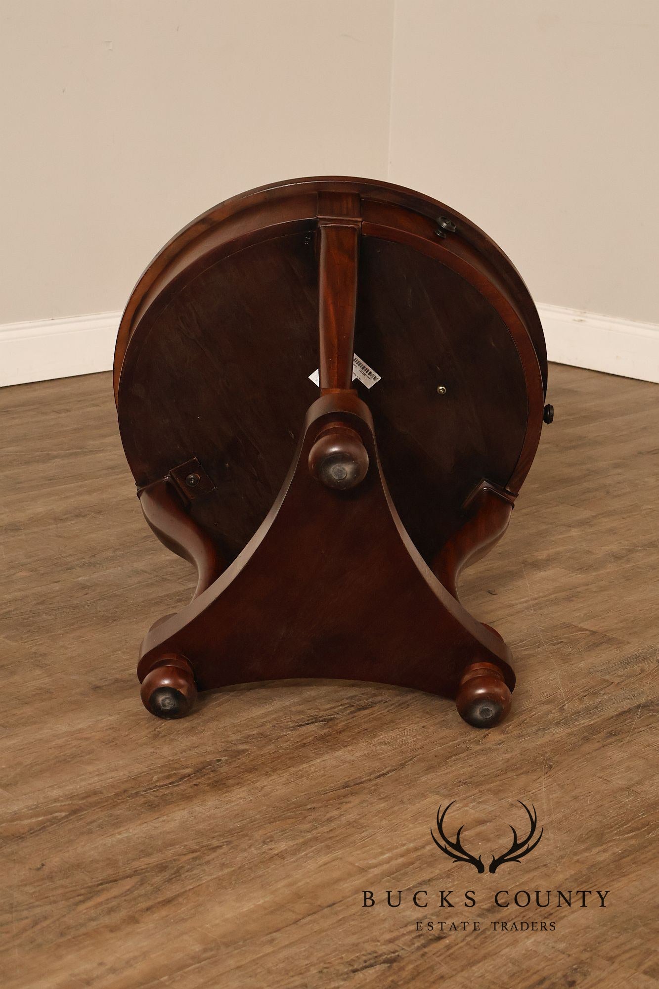 Theodore Alexander Pair of 'Occasionally Italian' Round Mahogany Side Tables