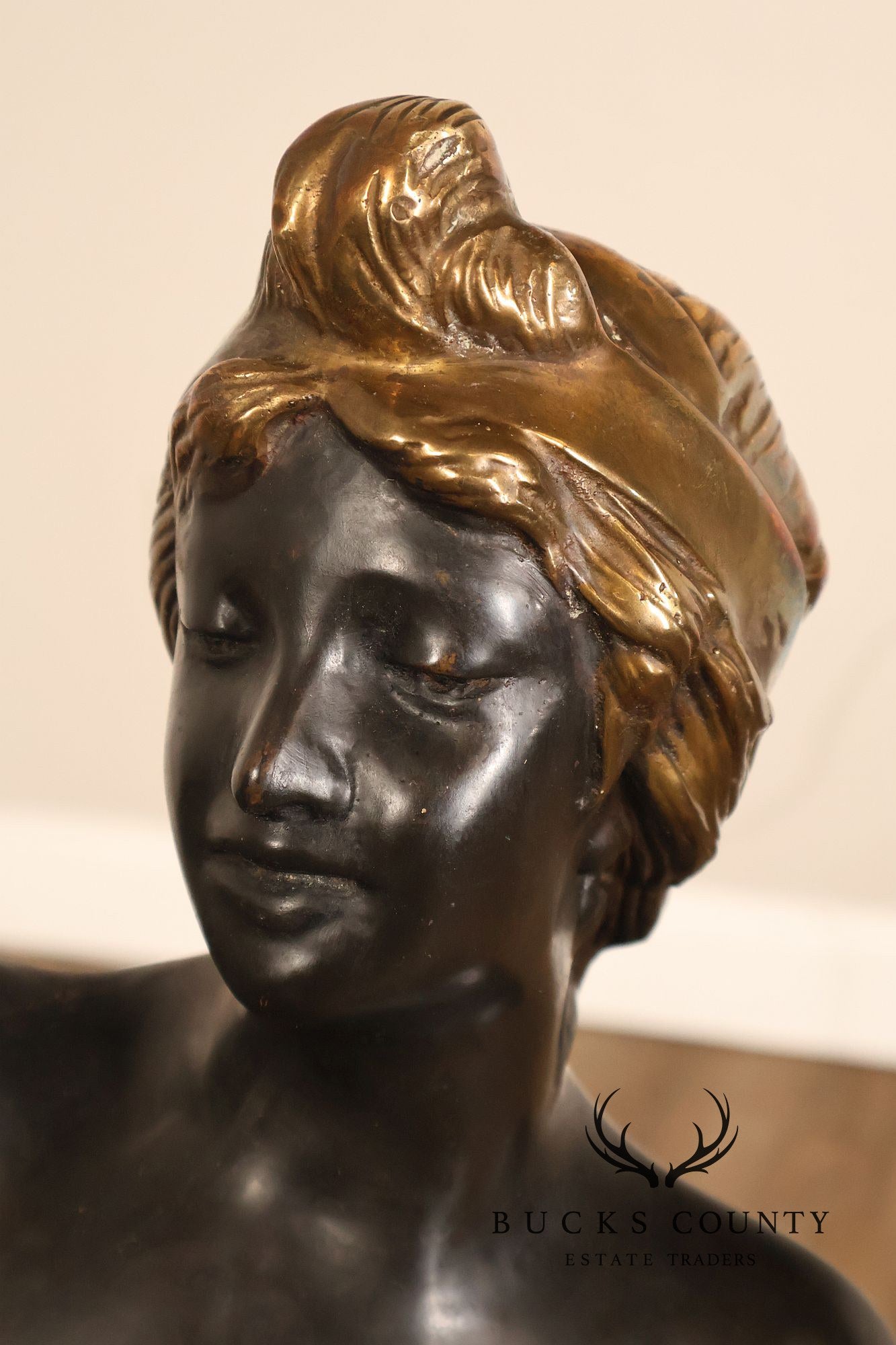 Neoclassical Style Pair Of Bronze Figural Torchere Floor Lamps