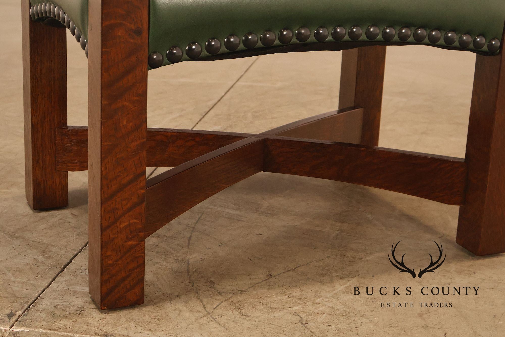 Stickley Mission Collection Oak and Leather Eastwood Footstool