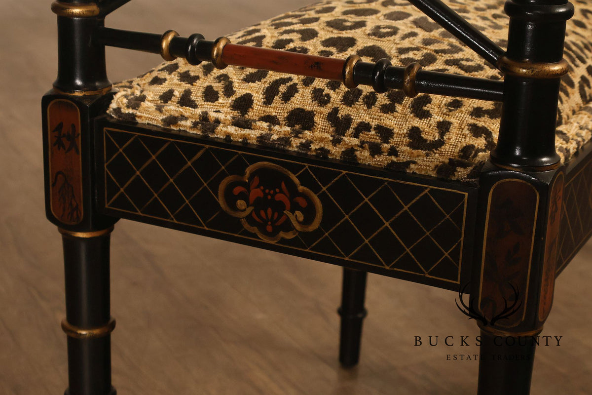 Regency Style Chinoiserie Window Bench