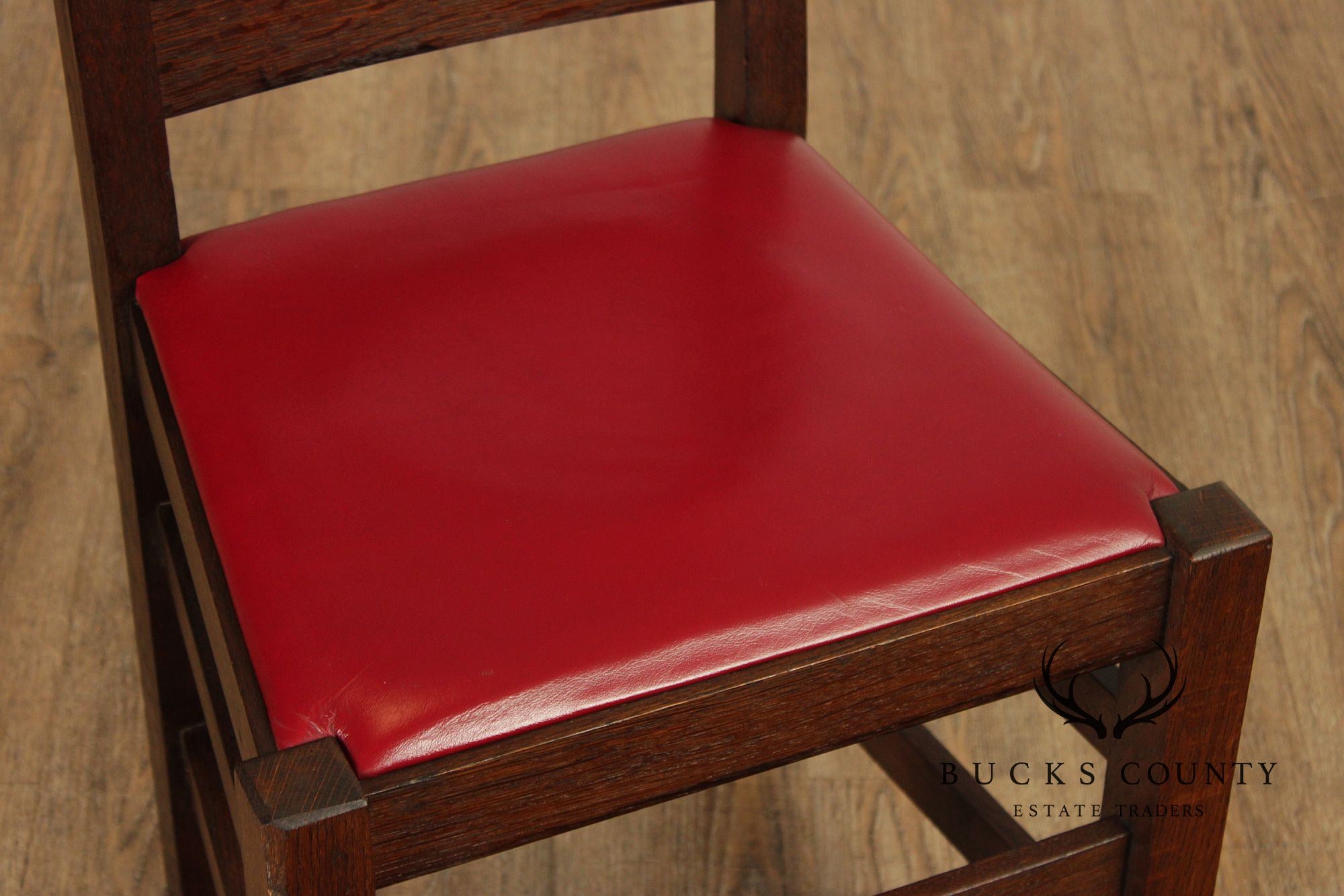 Antique Stickley Brothers Mission Oak Set Of 8  Ladder Back Dining Chairs