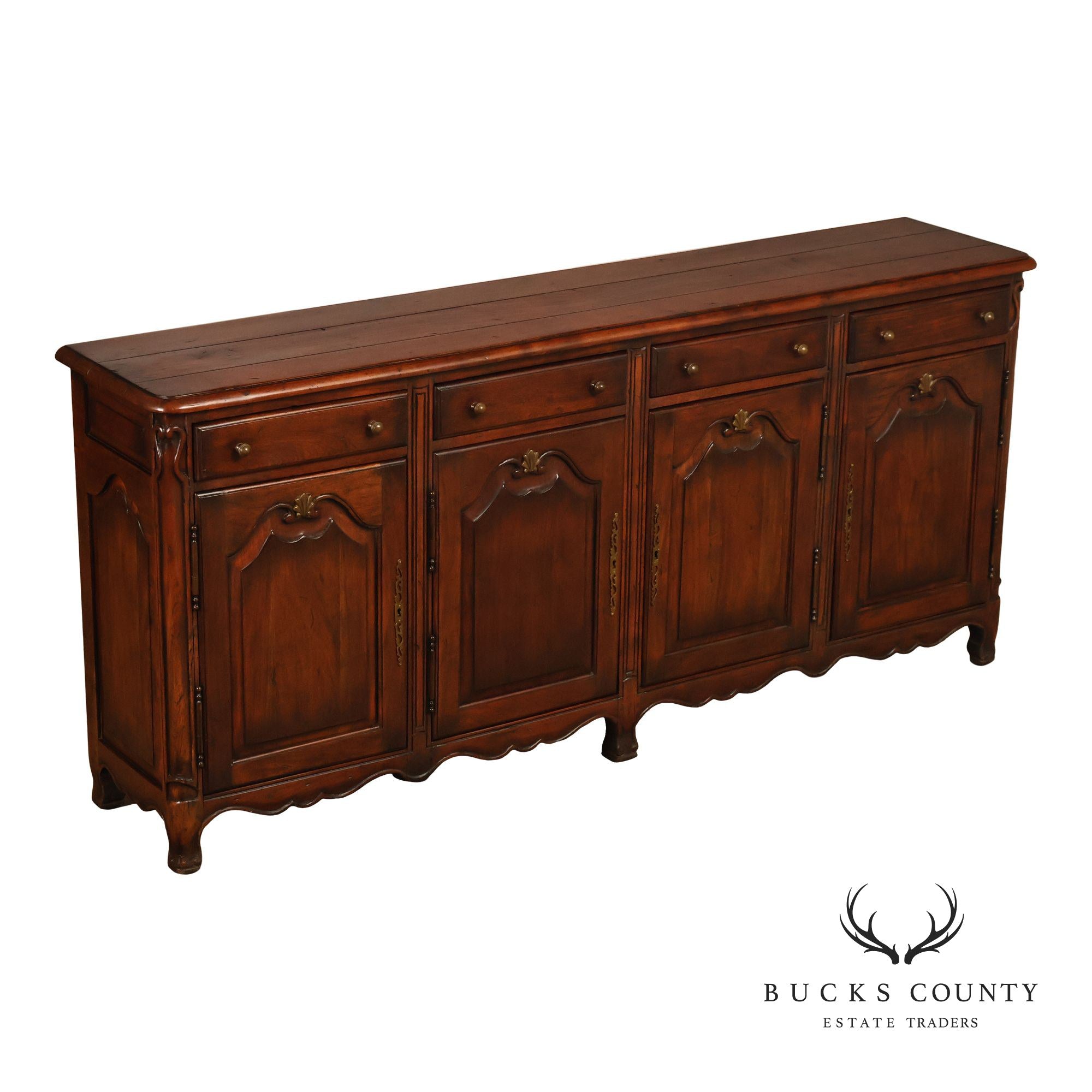 Morgan Hill French Country Style Carved Wood Buffet Sideboard Server