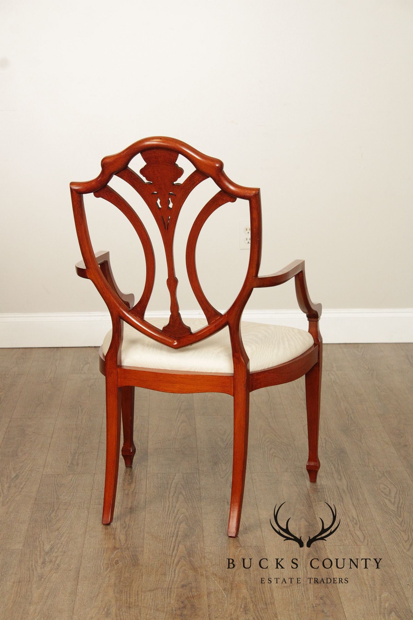 Casa Stradivari Painted Hepplewhite Style Shield Back Pair Of Armchairs