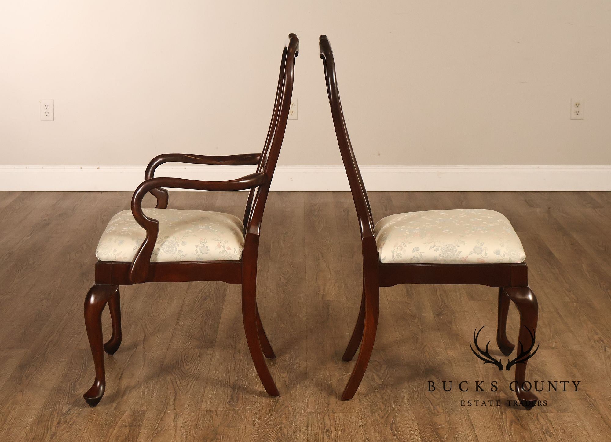 Harden Queen Anne Style Set of Six Cherry Dining Chairs