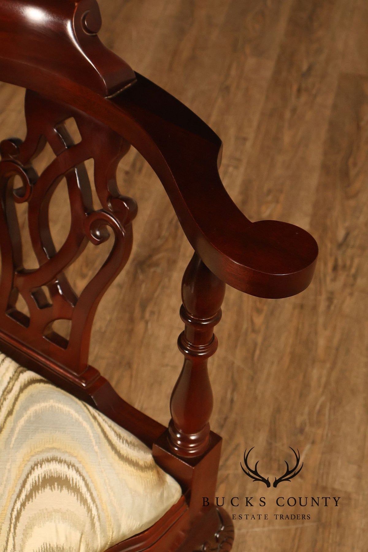 Statesville Chippendale Style Mahogany Corner Chair