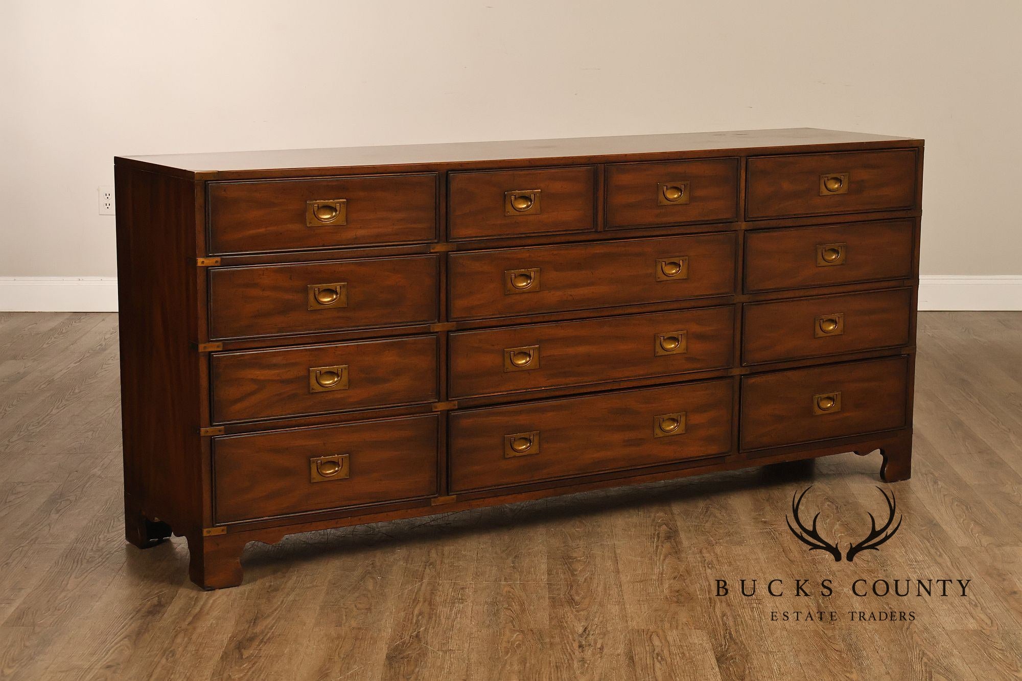 Heritage 'Kingsbridge' Collection Vintage Mahogany Campaign Style Long Dresser