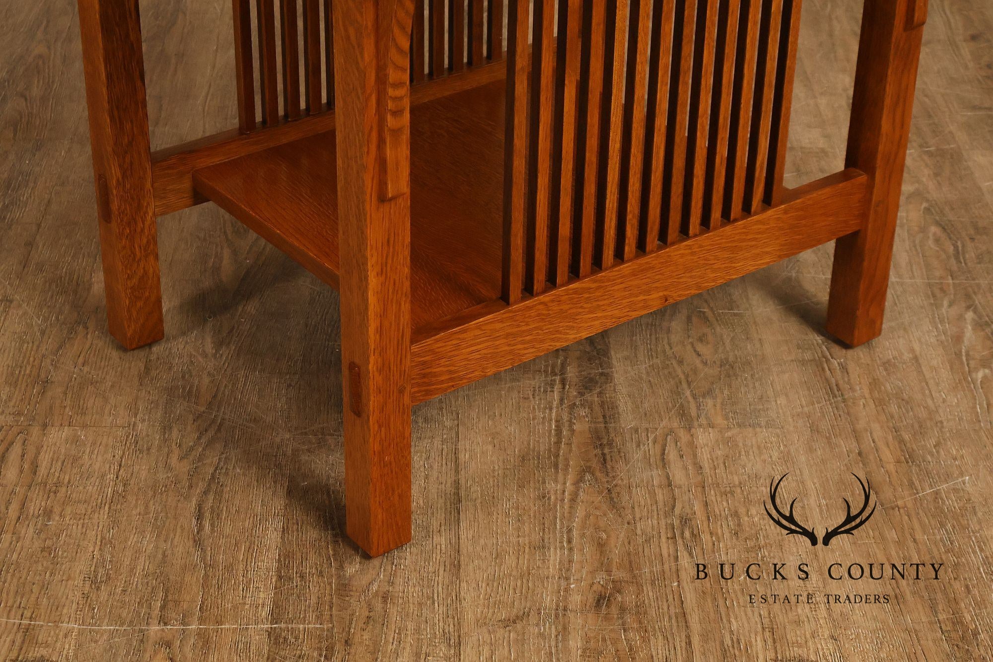 Stickley Mission Collection Oak Spindle Lamp Table
