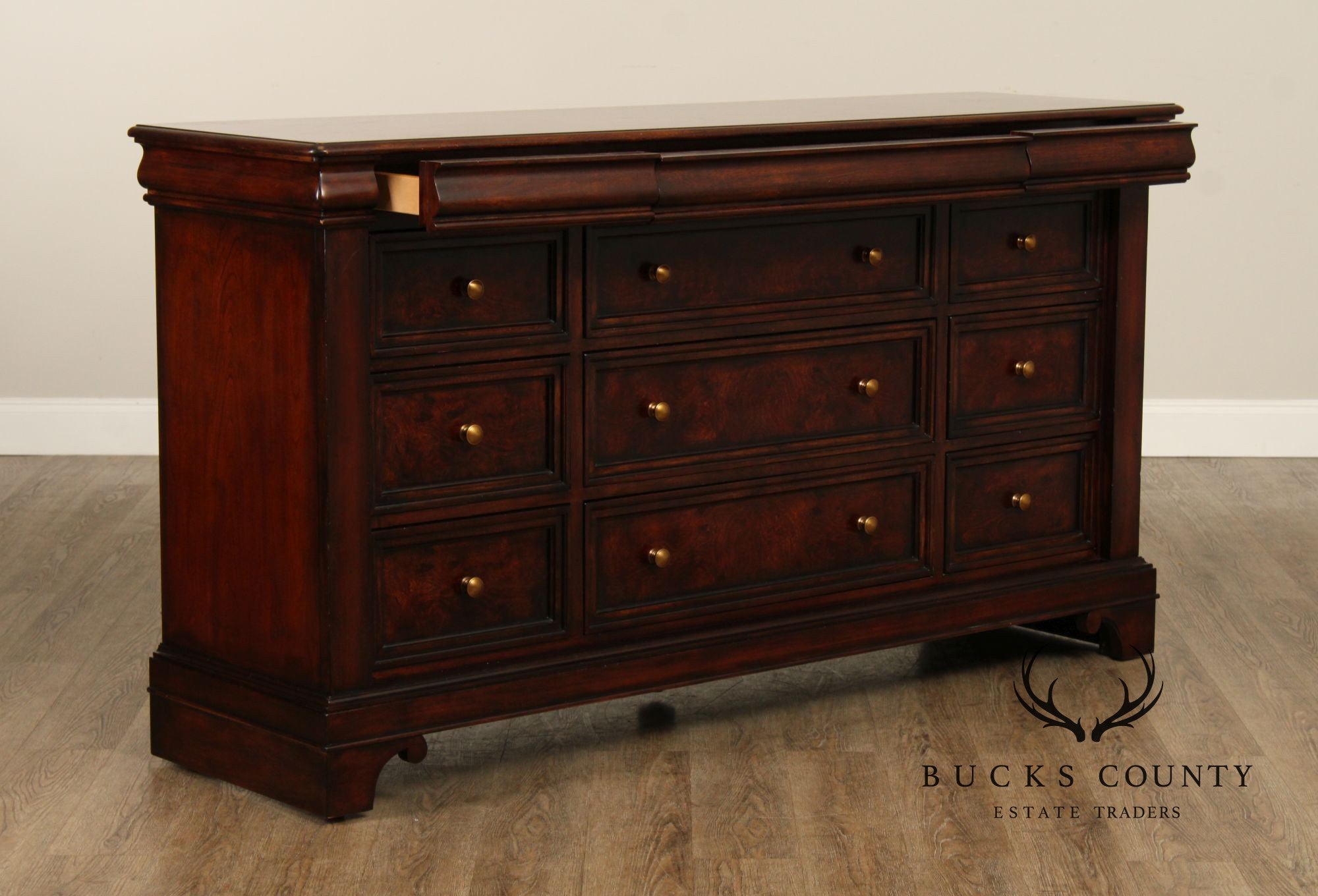 Bernhardt Louis Philippe Style Burlwood Long Dresser