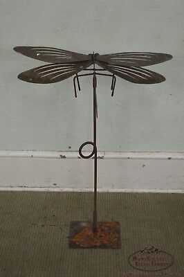 Hand Forged Dragonfly Garden Statue