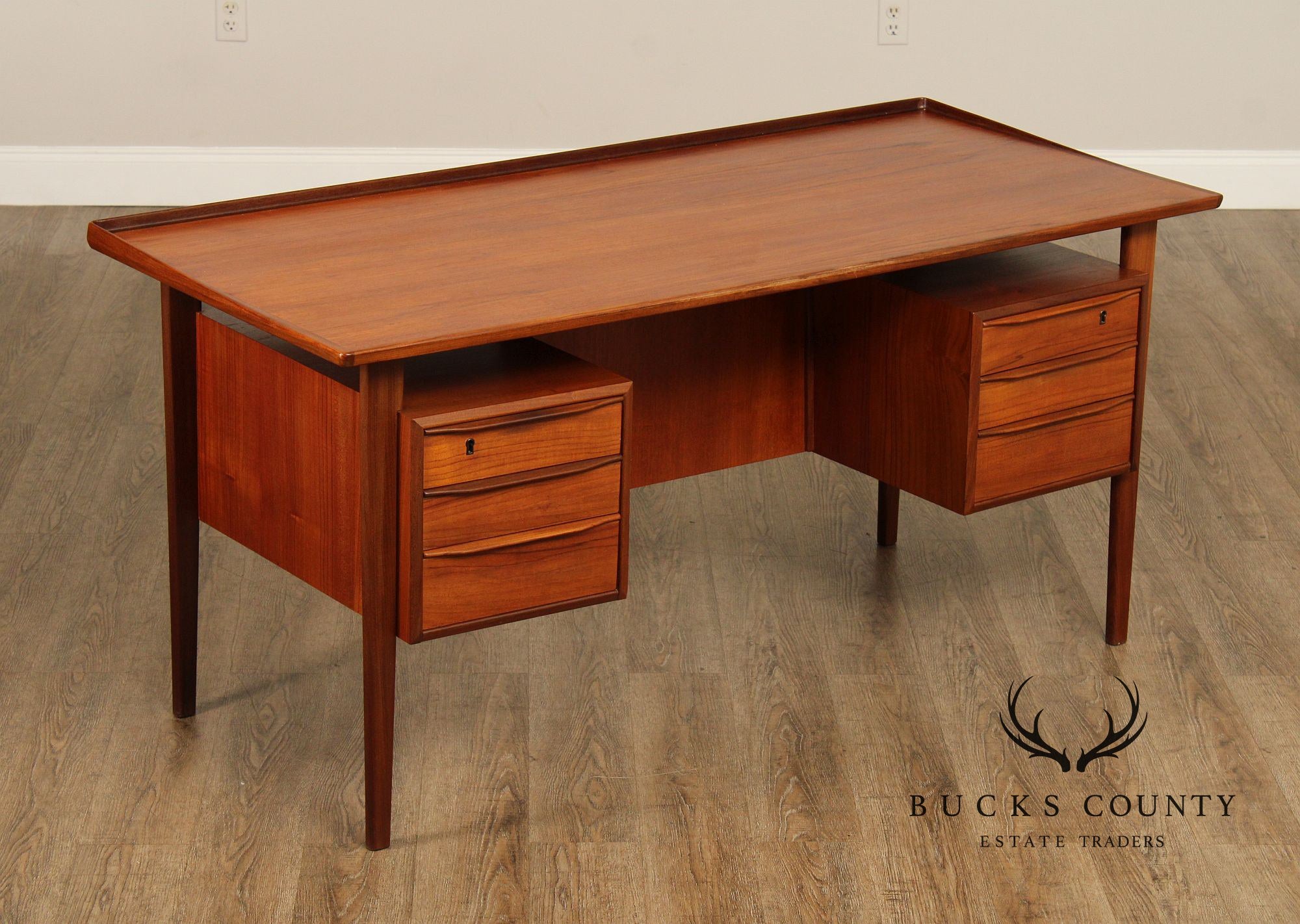 Peter Løvig Nielsen Danish Modern Teak Executive Desk