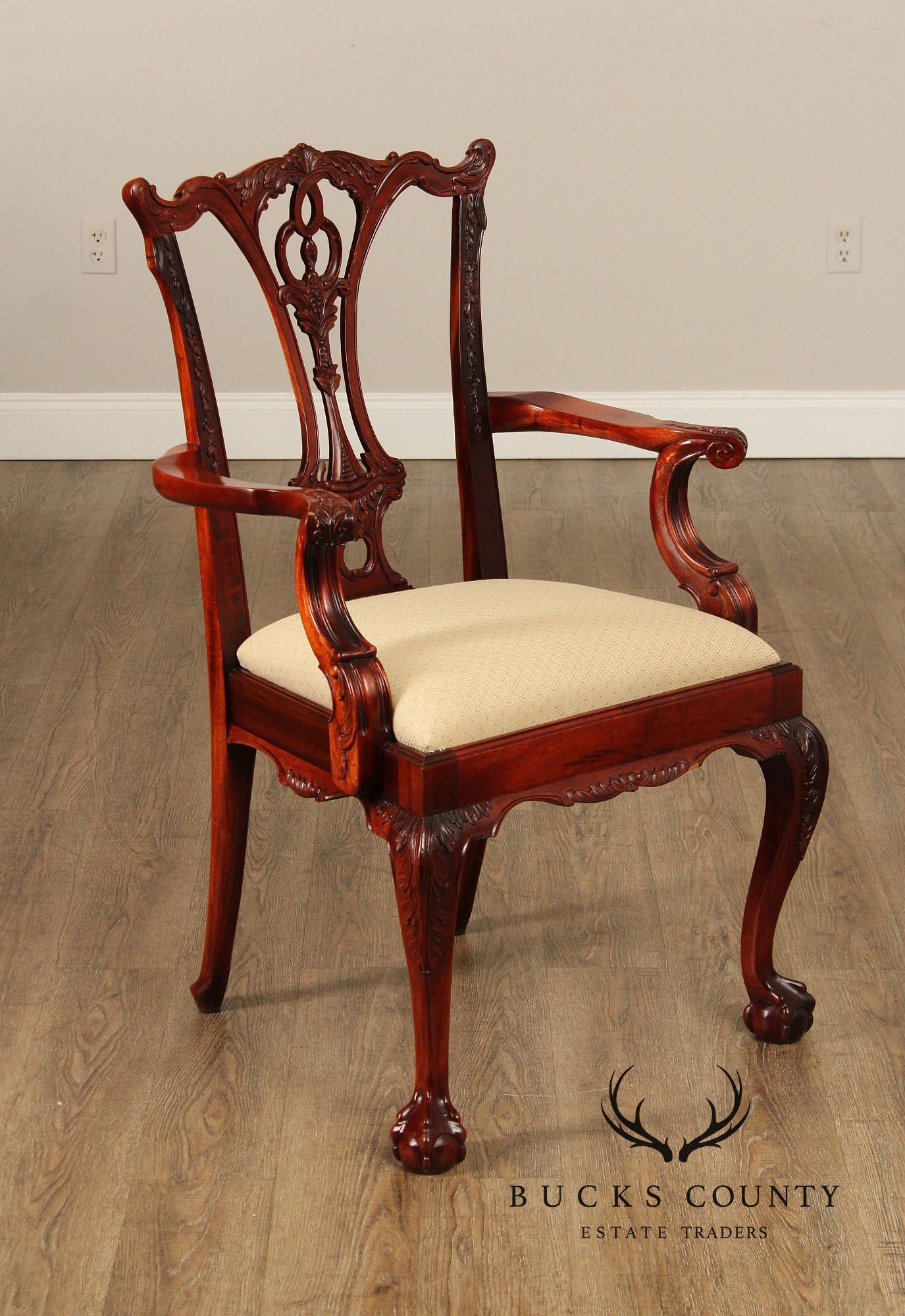 Chippendale Style Set Of Ten Carved Mahogany Dining Chairs