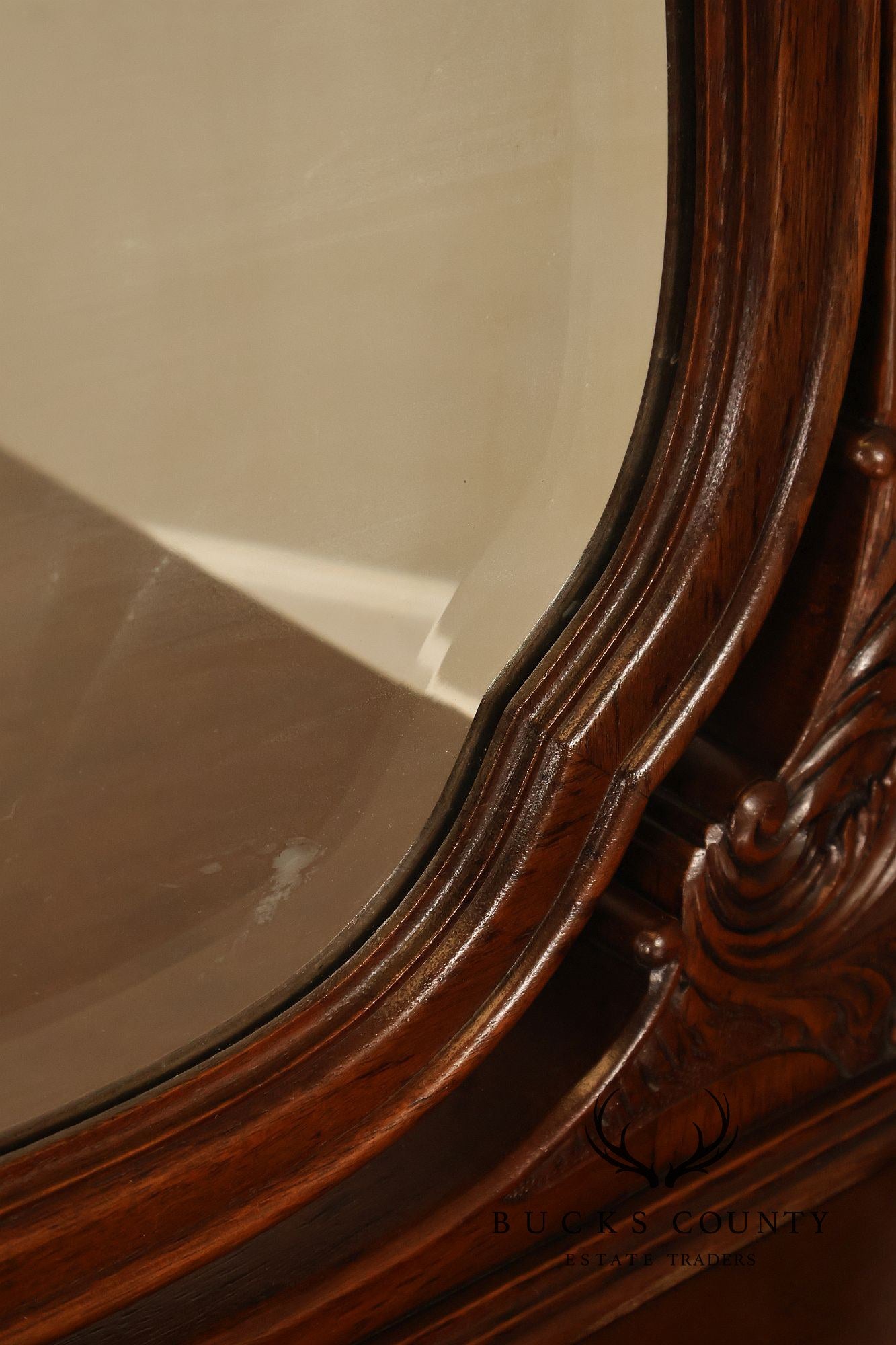 Antique R. J. Horner Carved Mahogany High Chest Of Drawers With Mirror