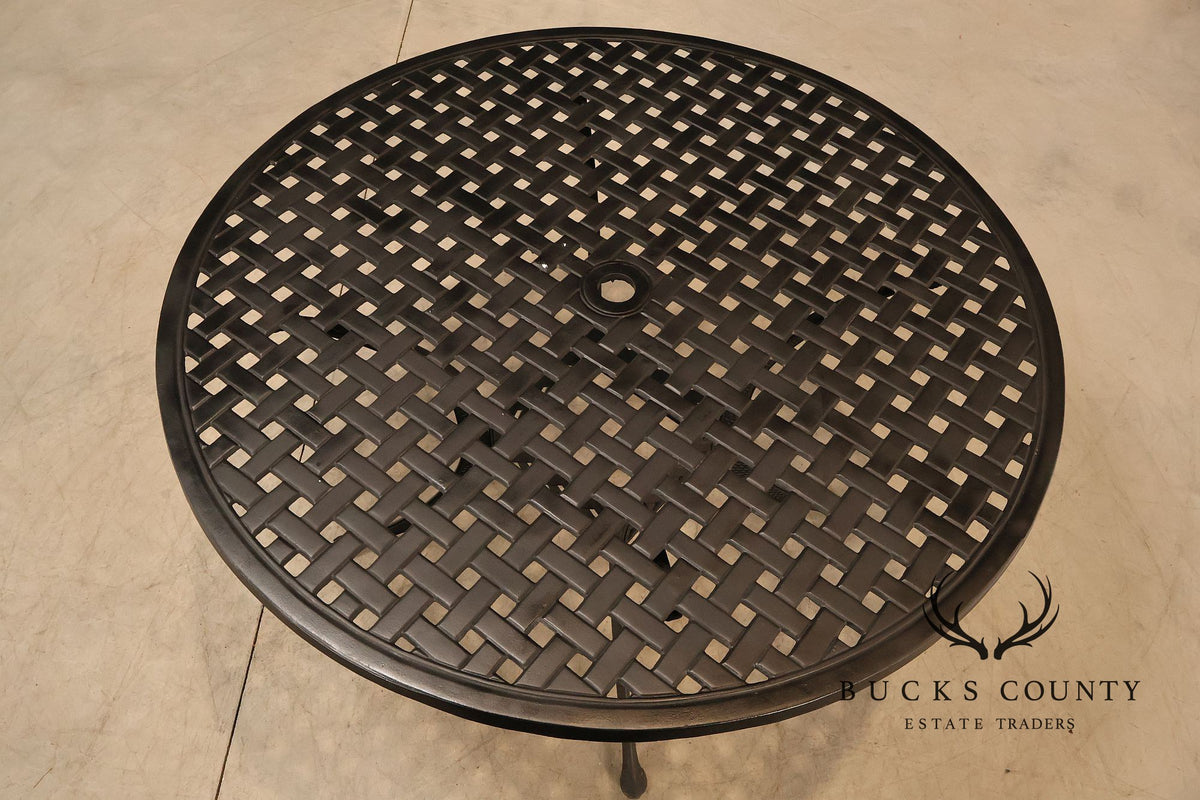 Hanamint 48" Round Cast Aluminum Outdoor Patio Dining Table With Lattice Top