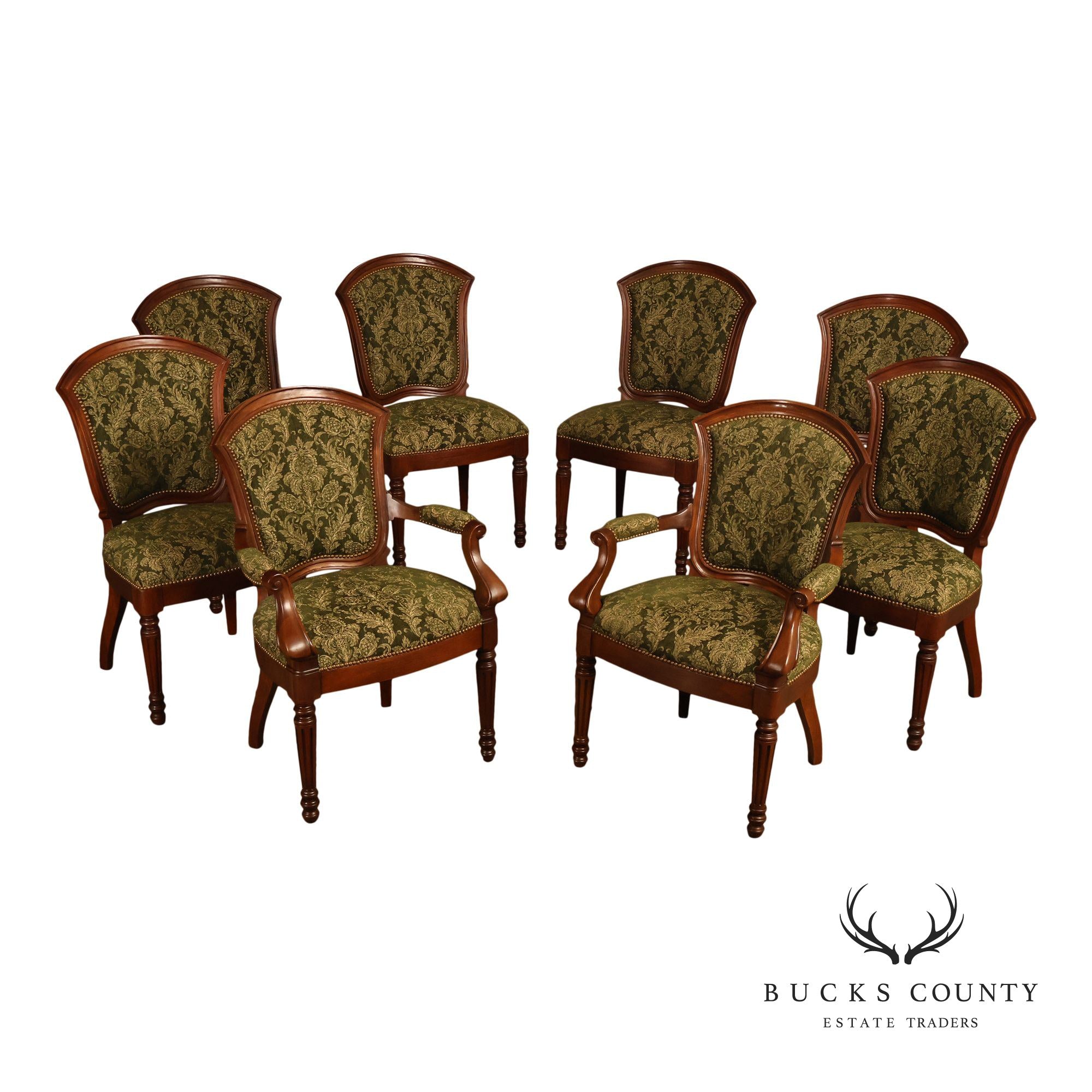 Henredon English Regency Style Set of Eight Mahogany Dining Chairs