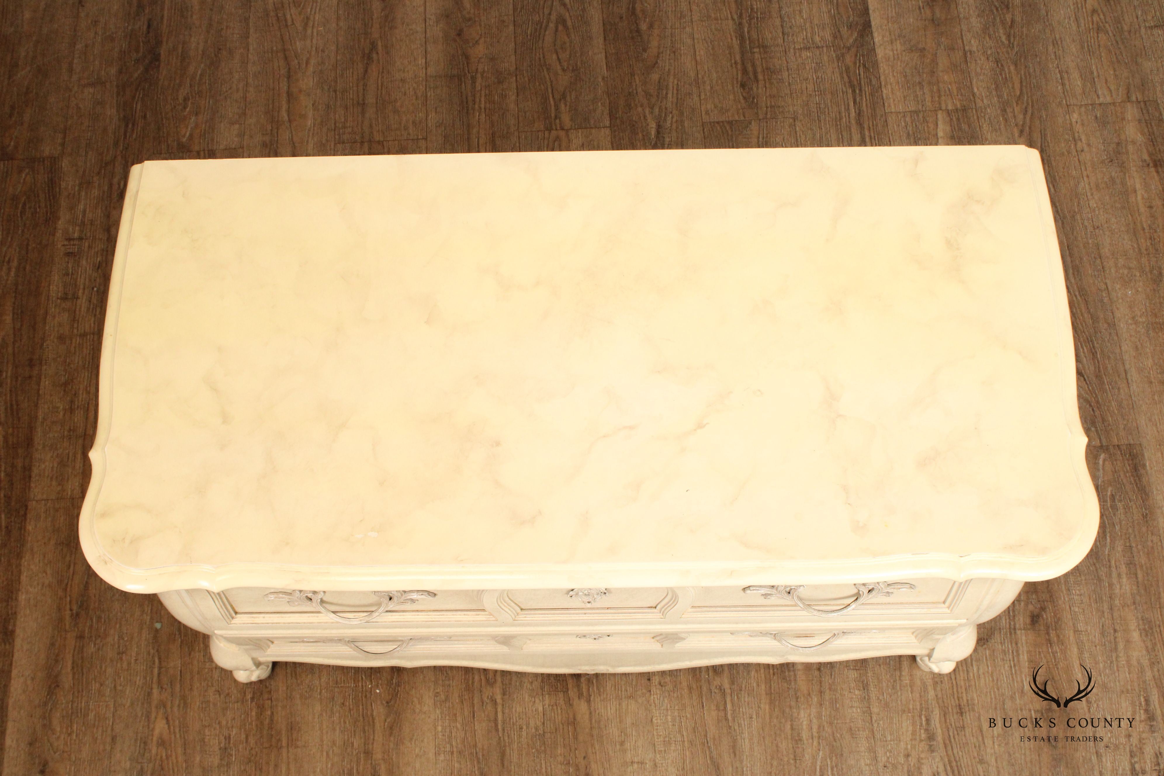 Union National French Provincial Style Pair of Painted Commodes