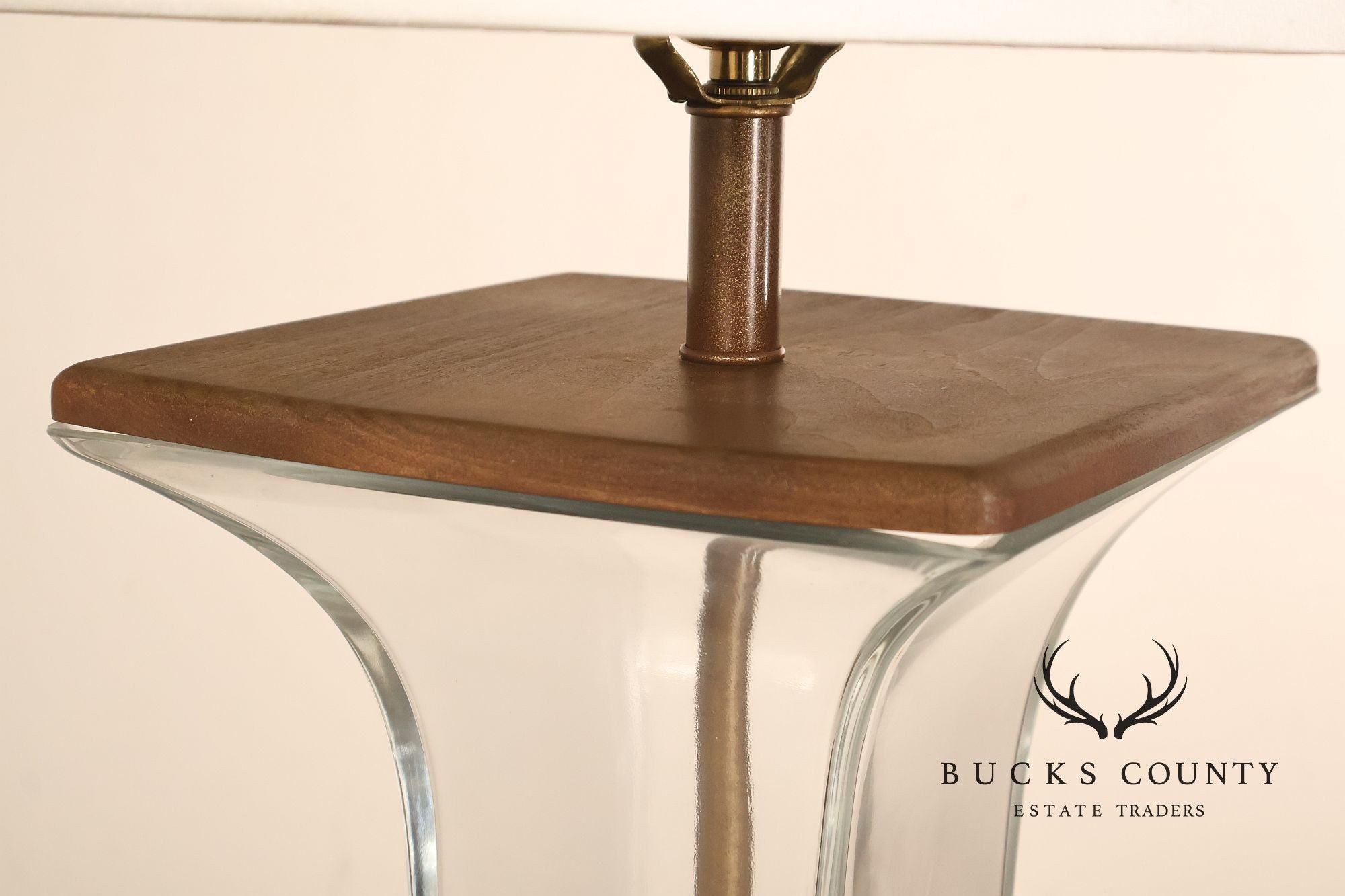 Castilian Brass Swan Motif Table Lamp with Glass Body