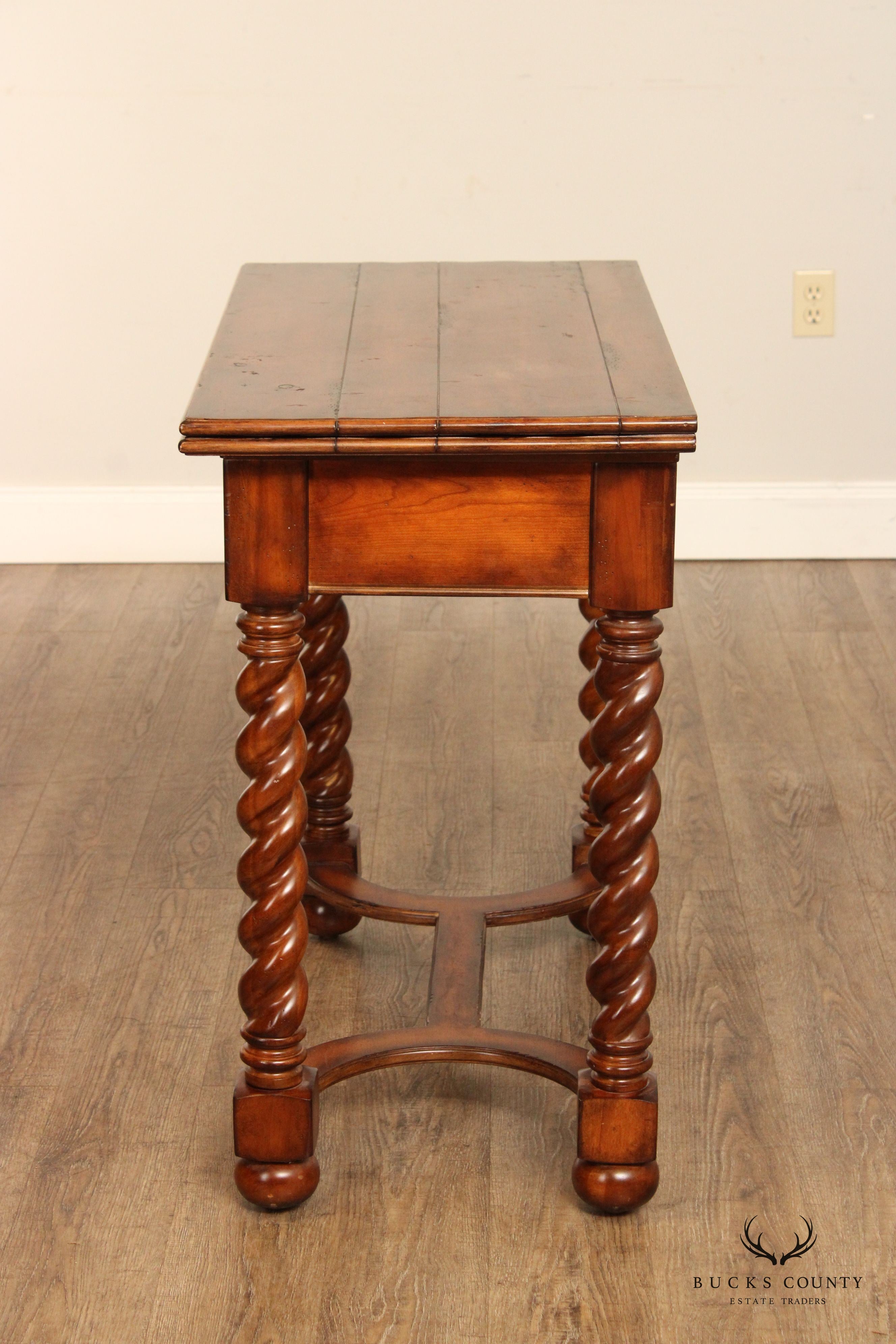 Hooker Furniture English Jacobean Style Flip Top Console Table