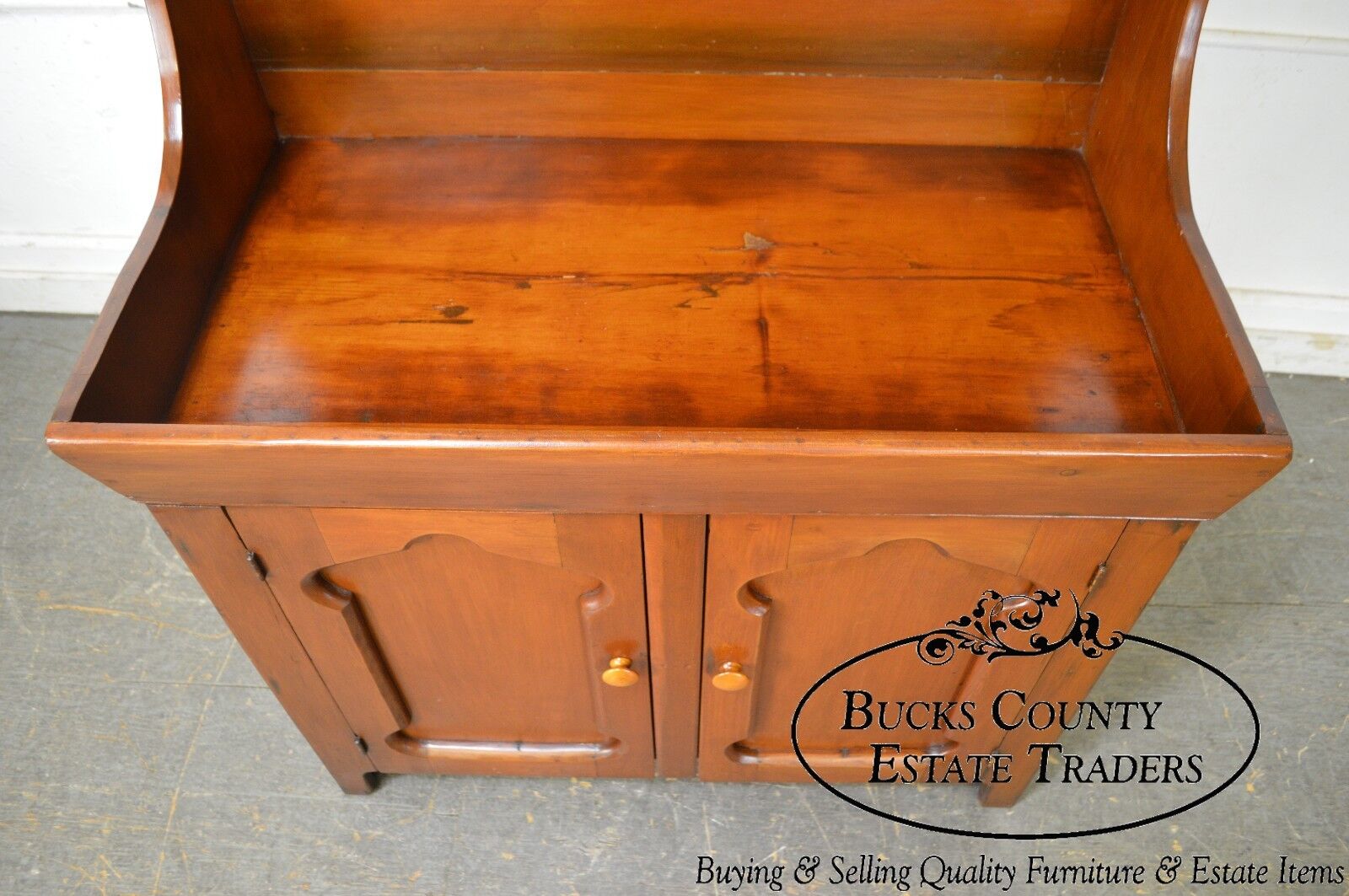 Antique 19th Century Country Poplar Dry Sink Cabinet