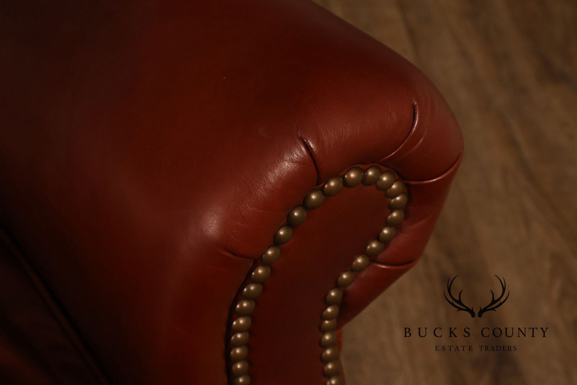 Bradington-Young Traditional Style Leather Three Cushion Sofa