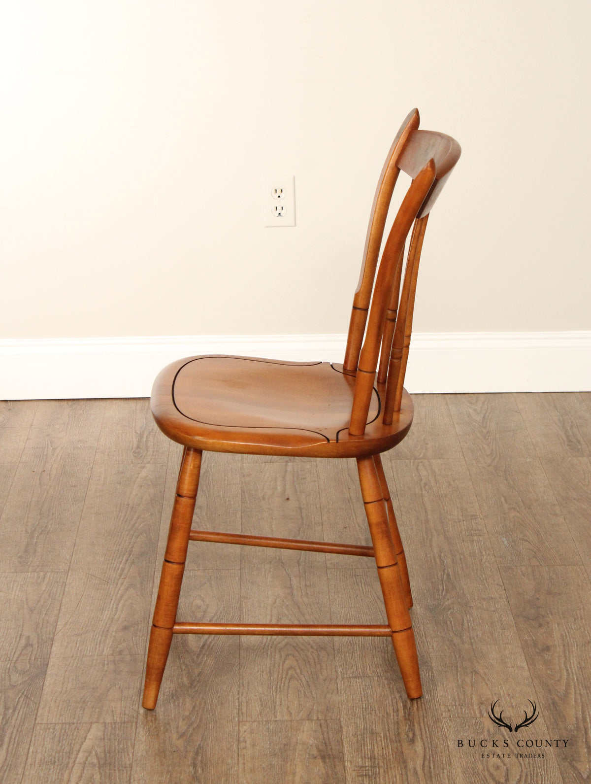 L. Hitchcock Set of Four Faux Bamboo Dining Chairs
