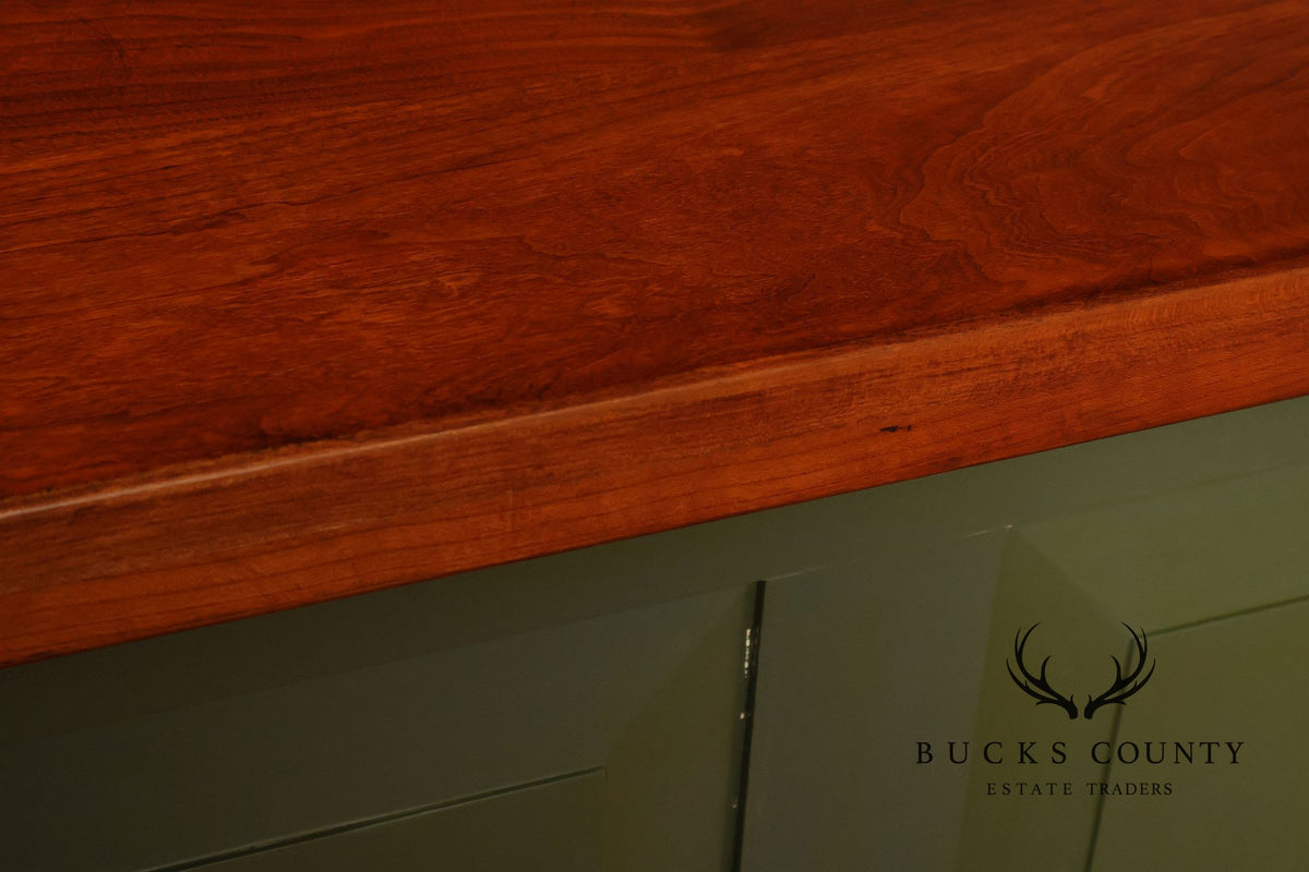Custom Painted Wood Bar With Solid Wood Top