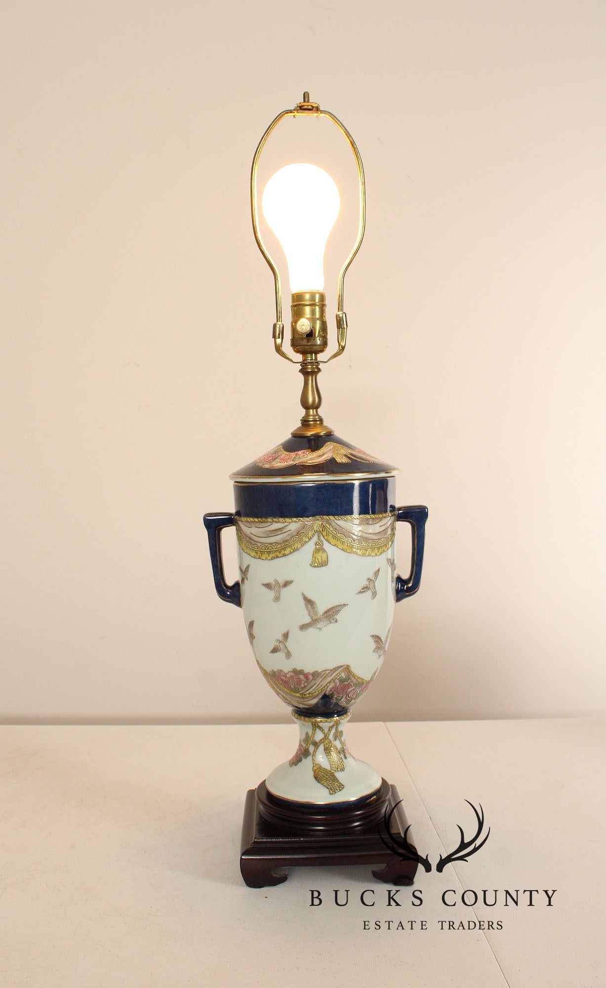 Bradburn Gallery Enameled Porcelain Urn Form Table Lamp