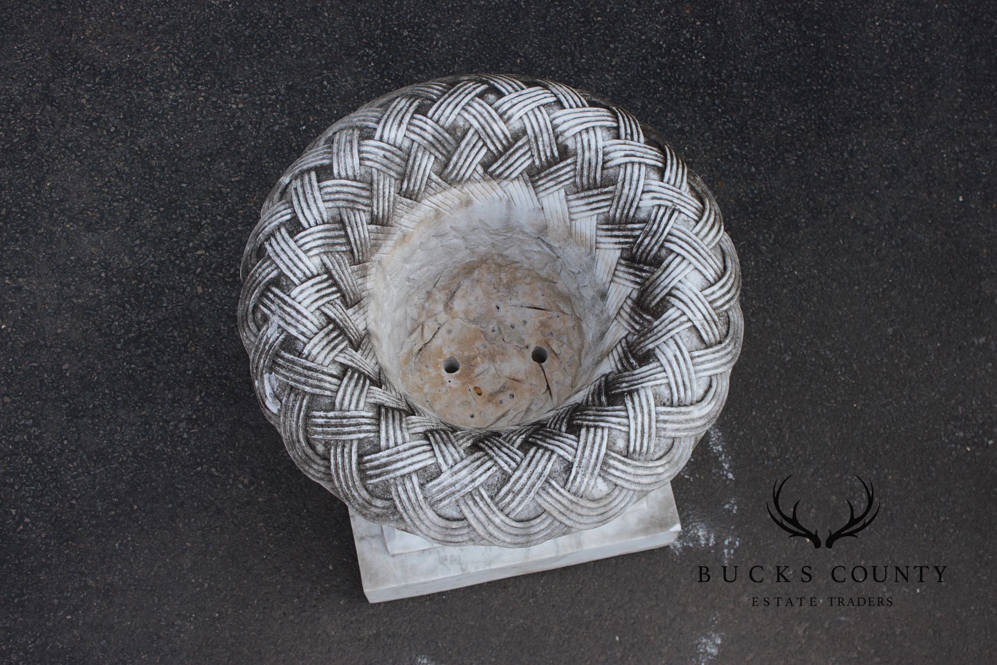 Georgian Style Large Vintage Carved Marble Garden Urn