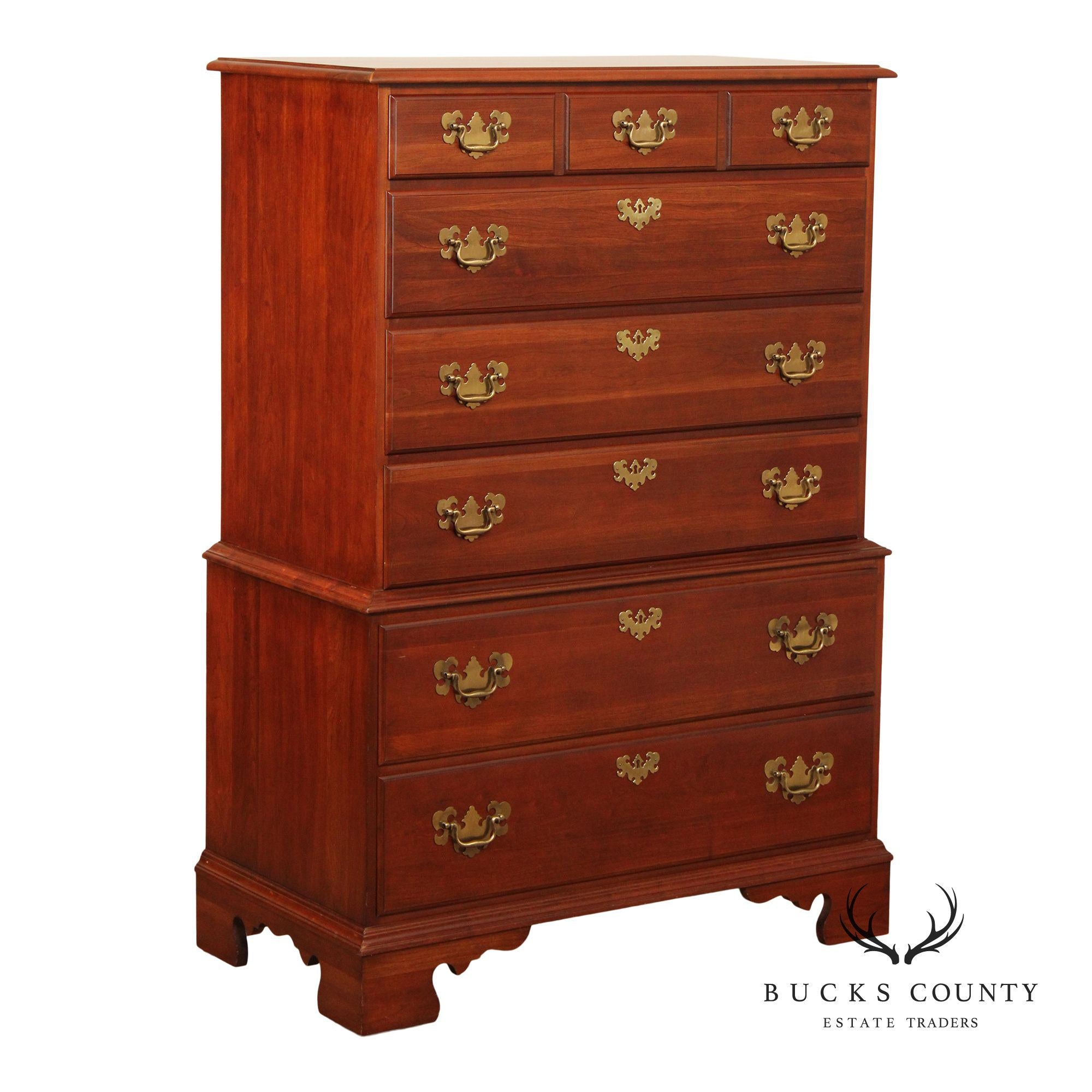 Pennsylvania House Chippendale Style Cherry Chest on Chest