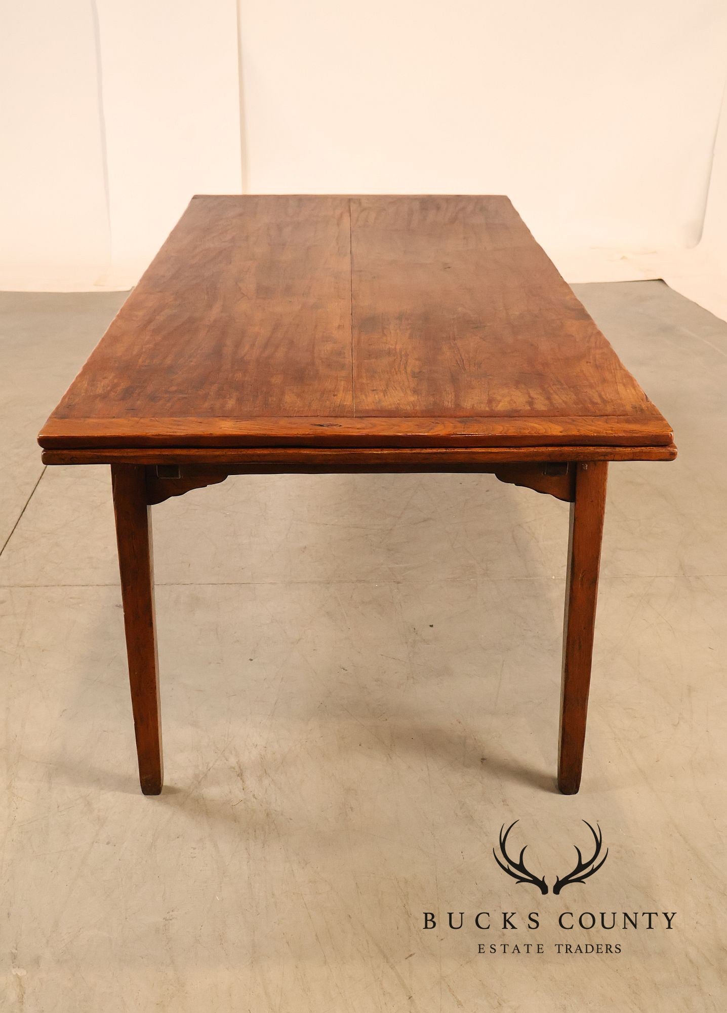 Antique Farmhouse Walnut Draw-Leaf Dining Table