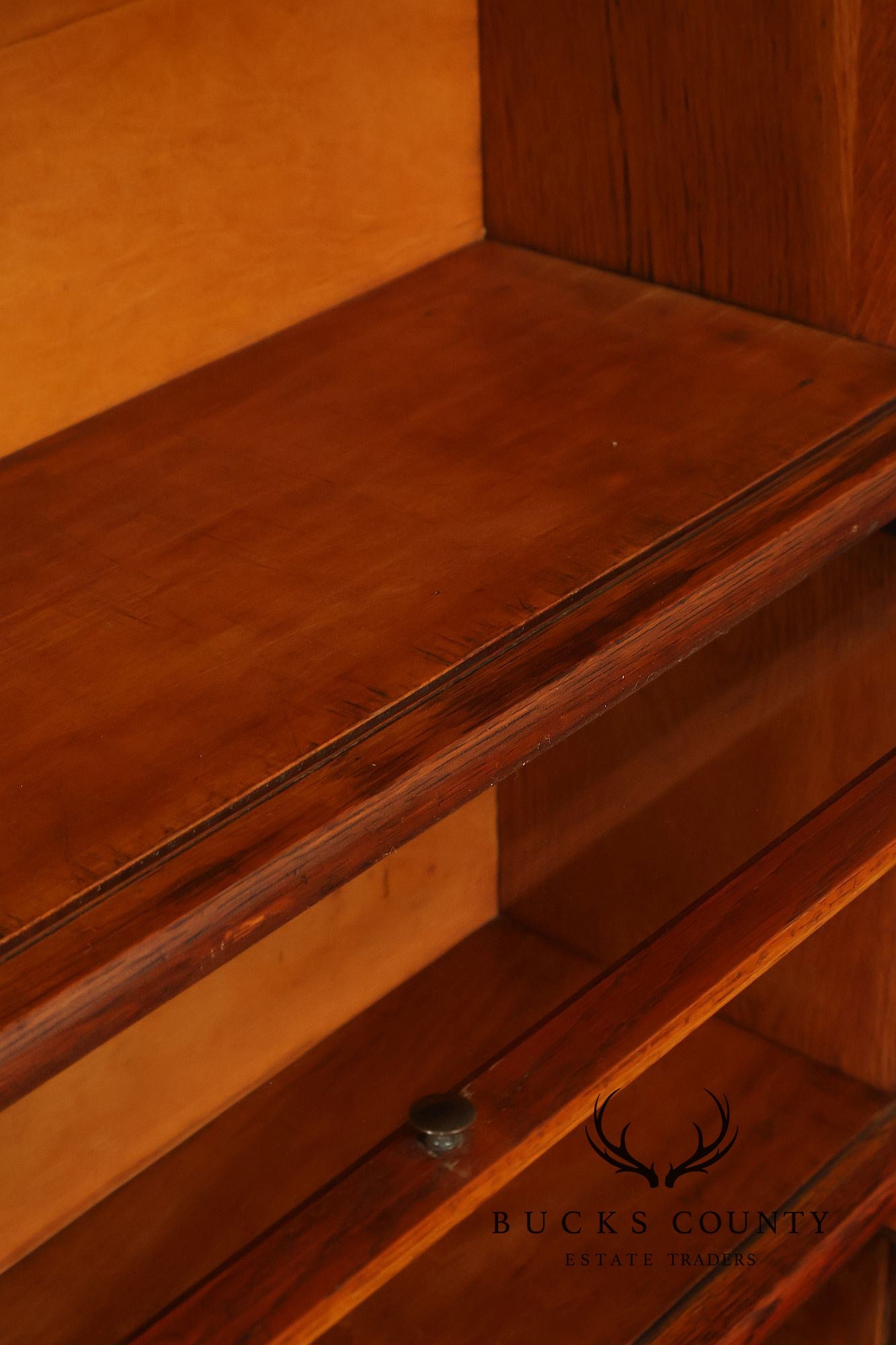 Macey Antique Oak Three Section Barrister Bookcase