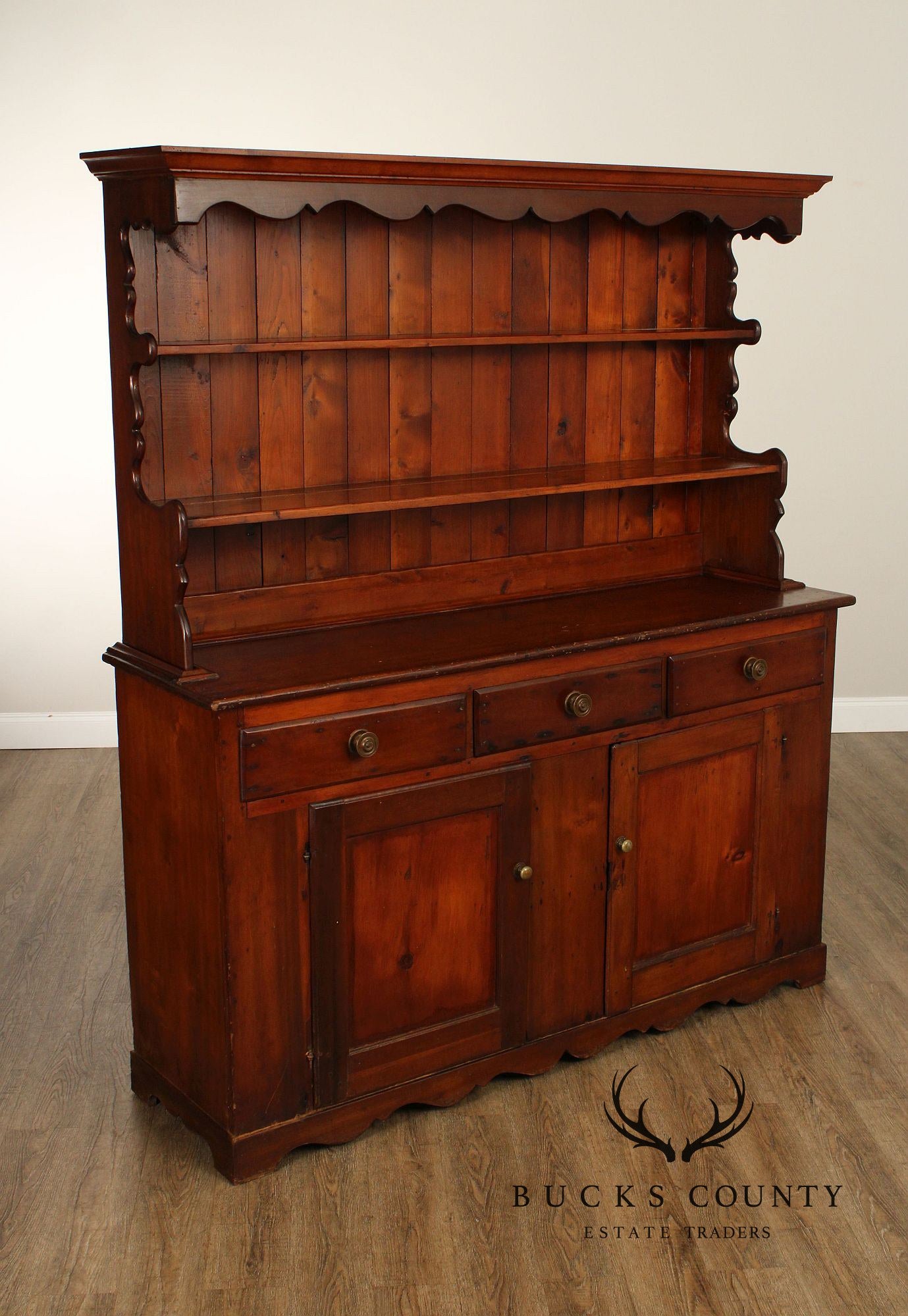 Antique Country Pine Server and Hutch