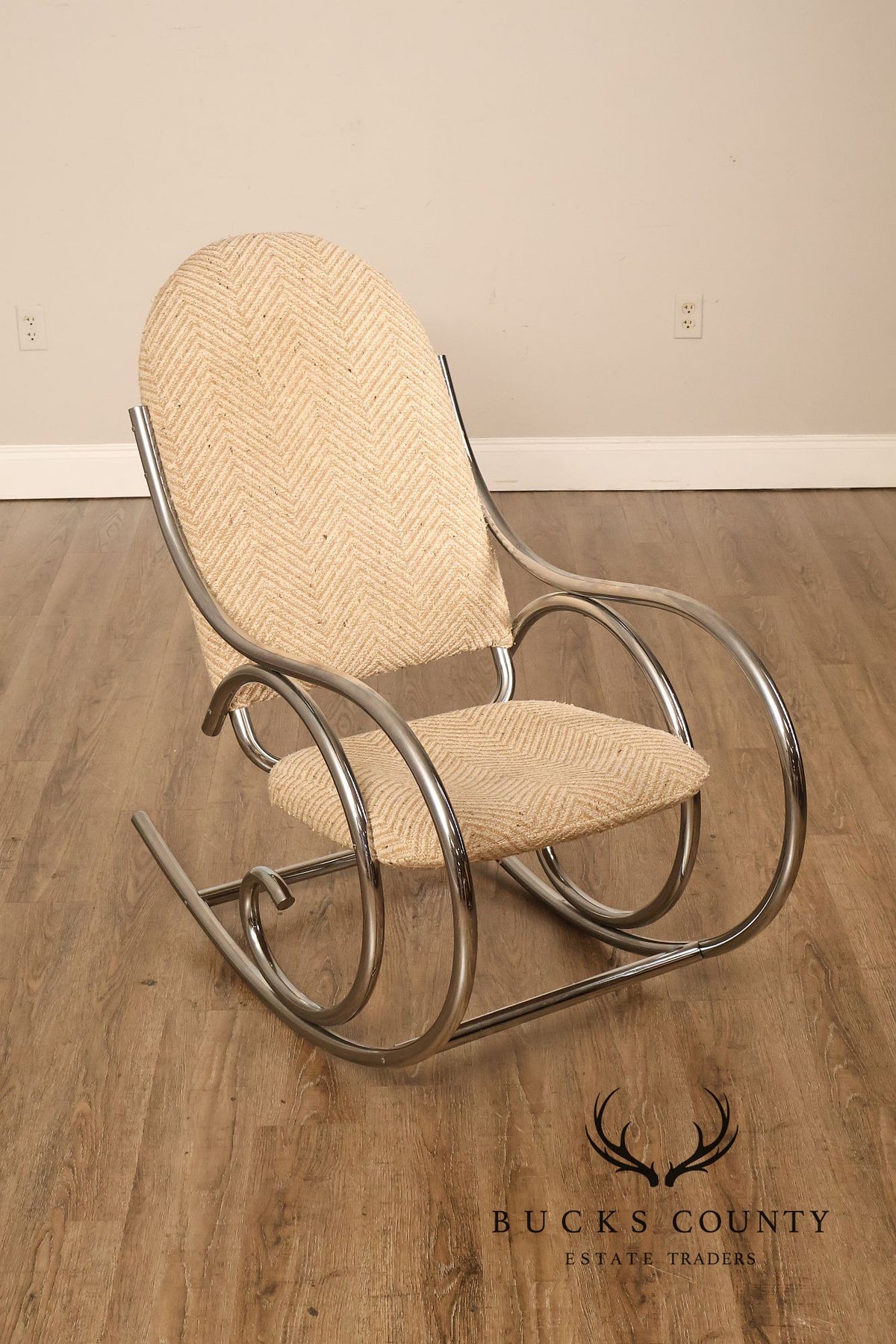 1970s Post Modern Tubular Chrome Rocking Chair