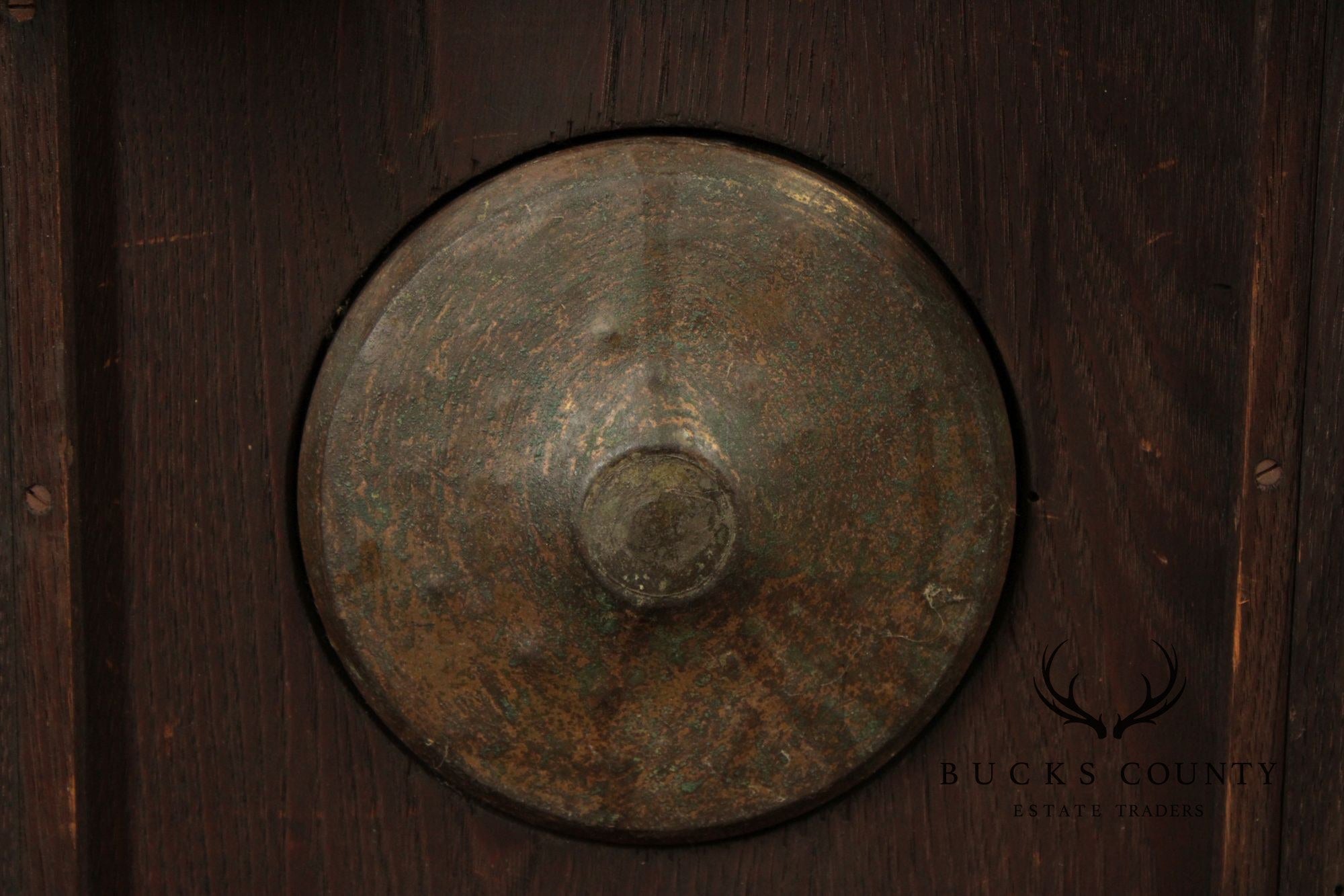 Antique Mission Oak Umbrella Stand With Drip Pan
