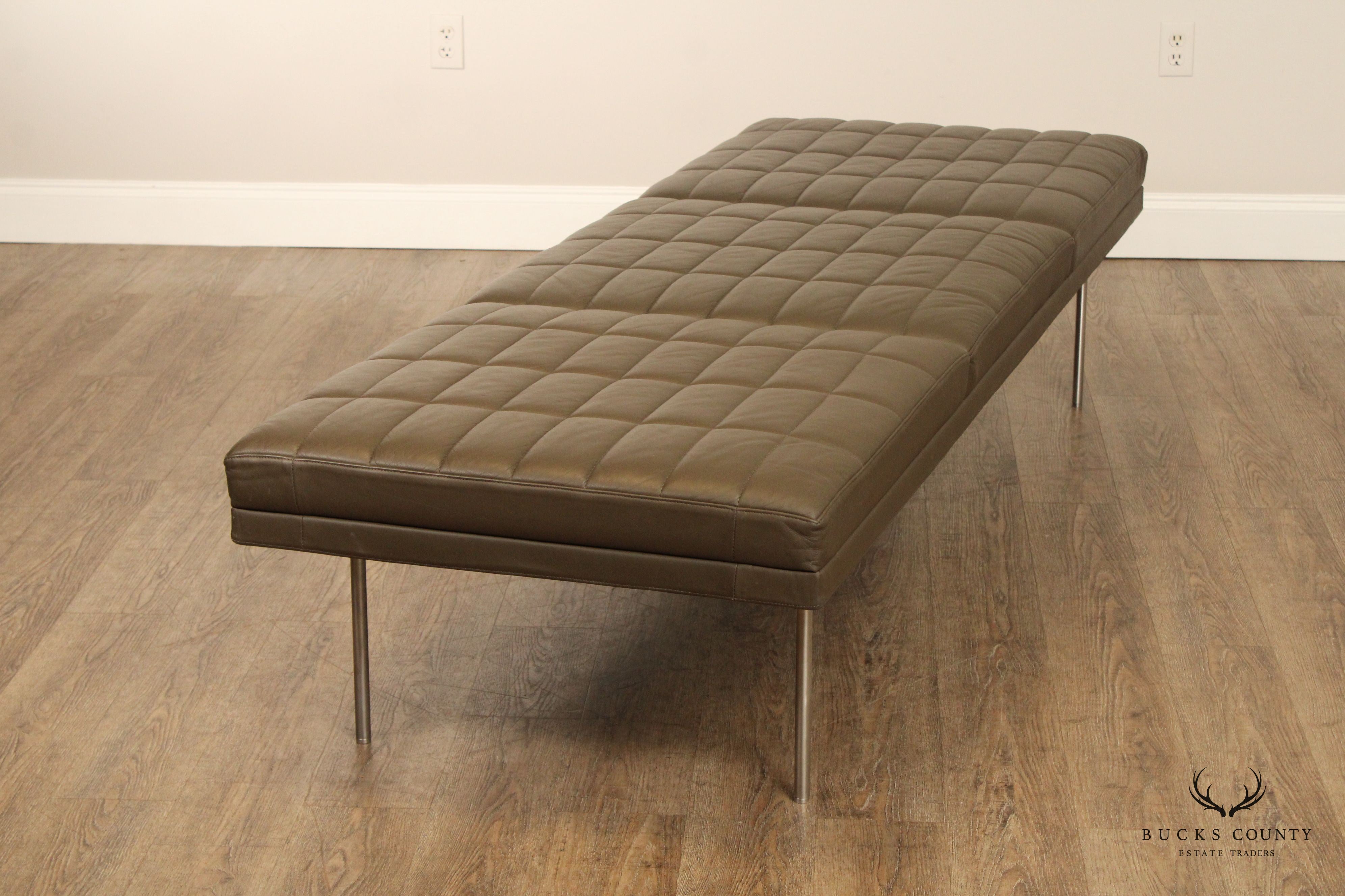 Geiger International Quilted Leather Museum Tuxedo Bench