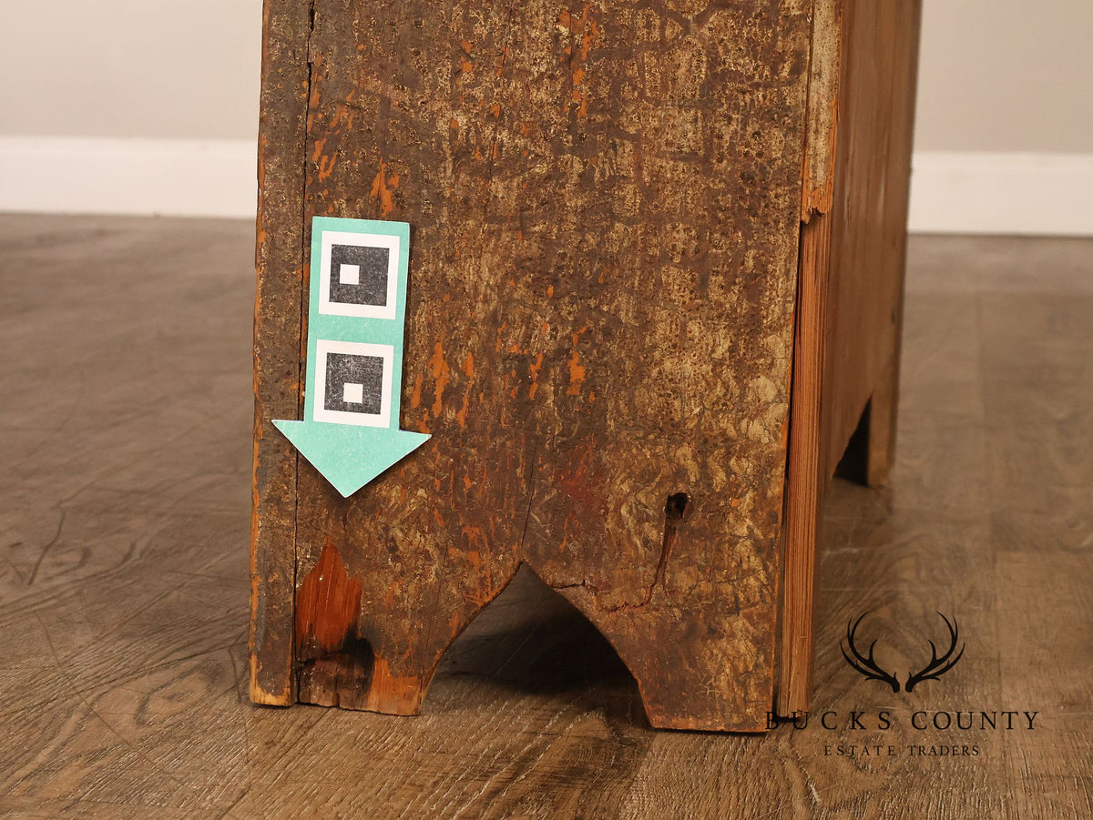 Antique Primitive Grain Painted Cupboard