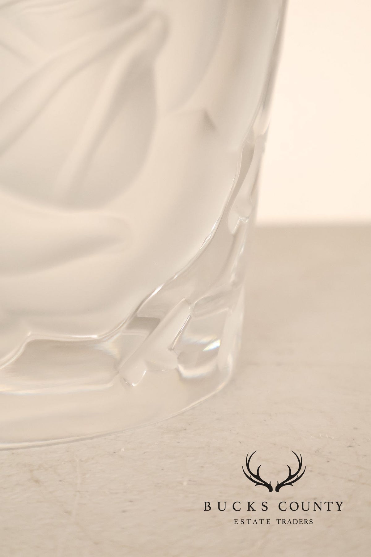Lalique 'Ispahan' Rose Pattern Glass Vase