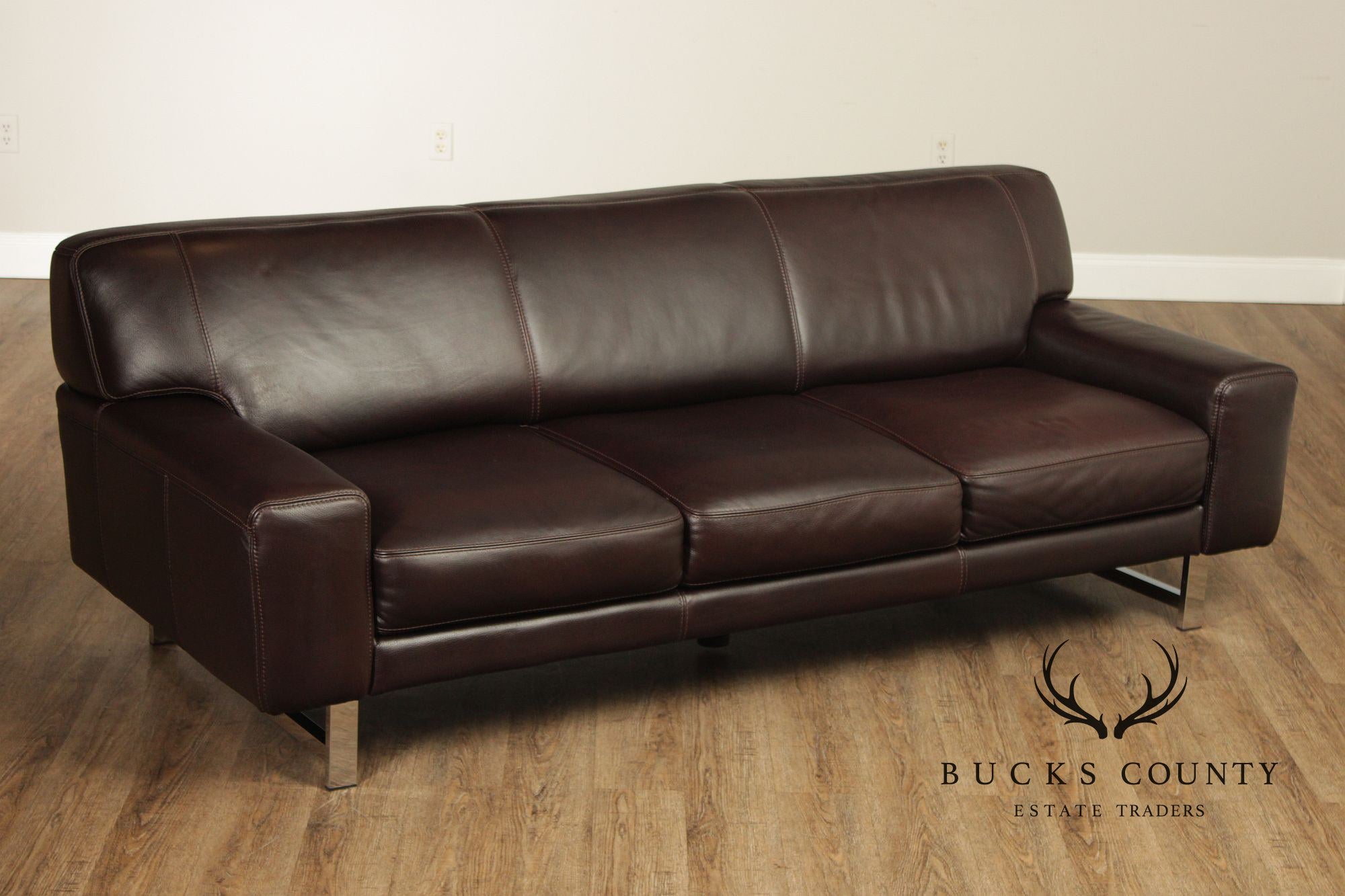 Chateau d’ Ax Brown Italian Leather Sofa