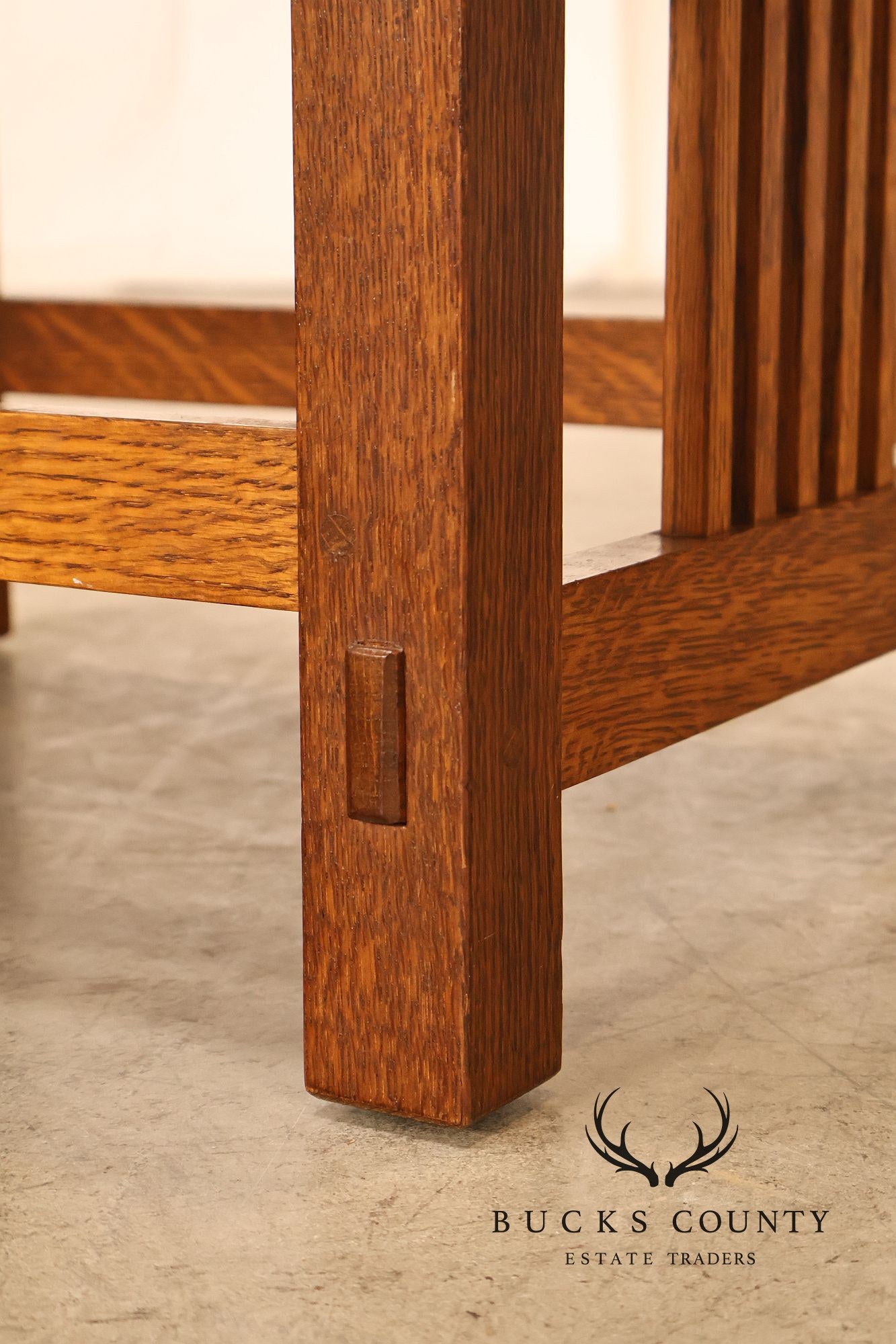 Stickley Mission Collection Oak Spindle Side Footstool Ottoman