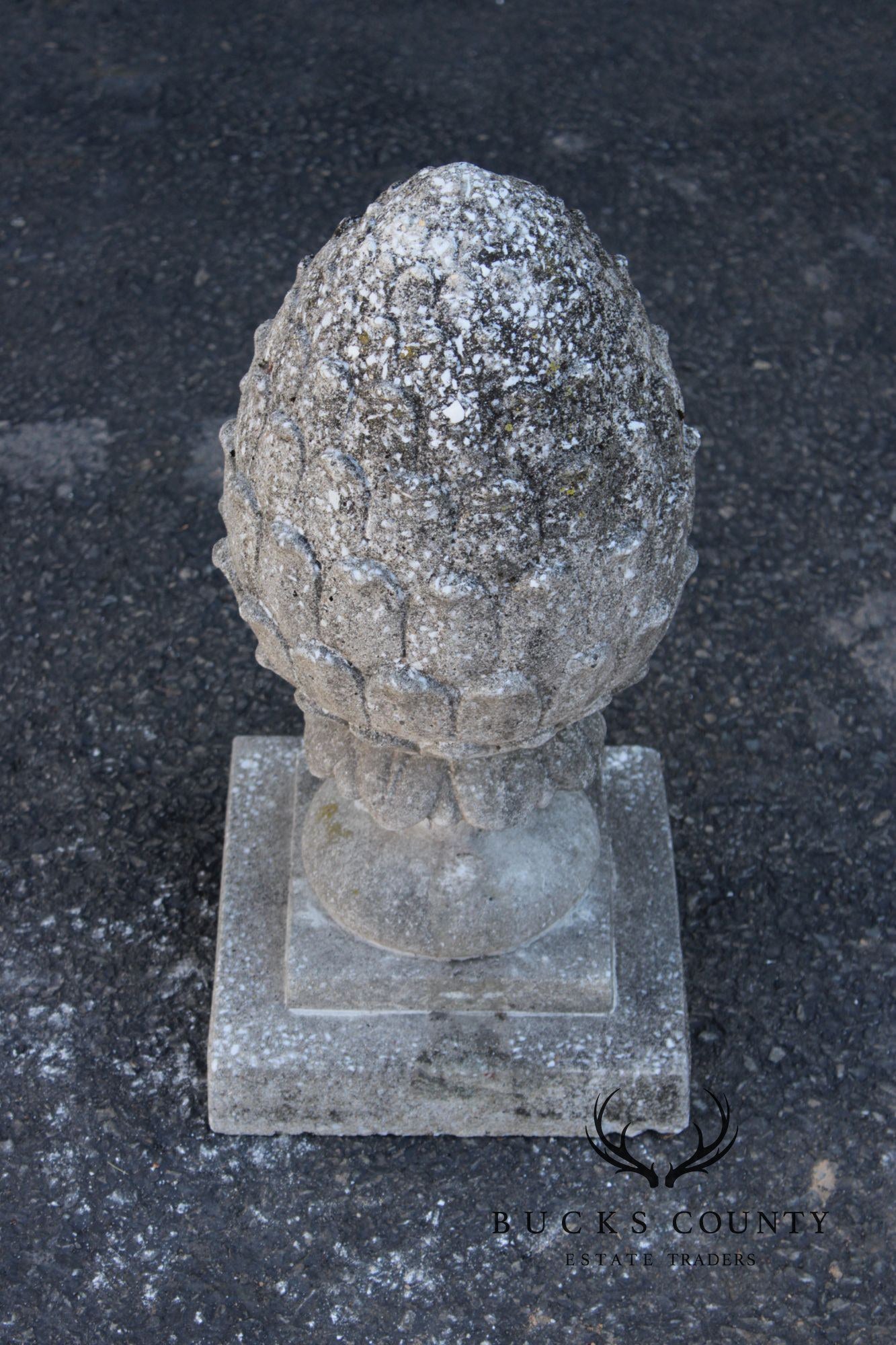 Vintage Cast Cement Artichoke Garden Ornament