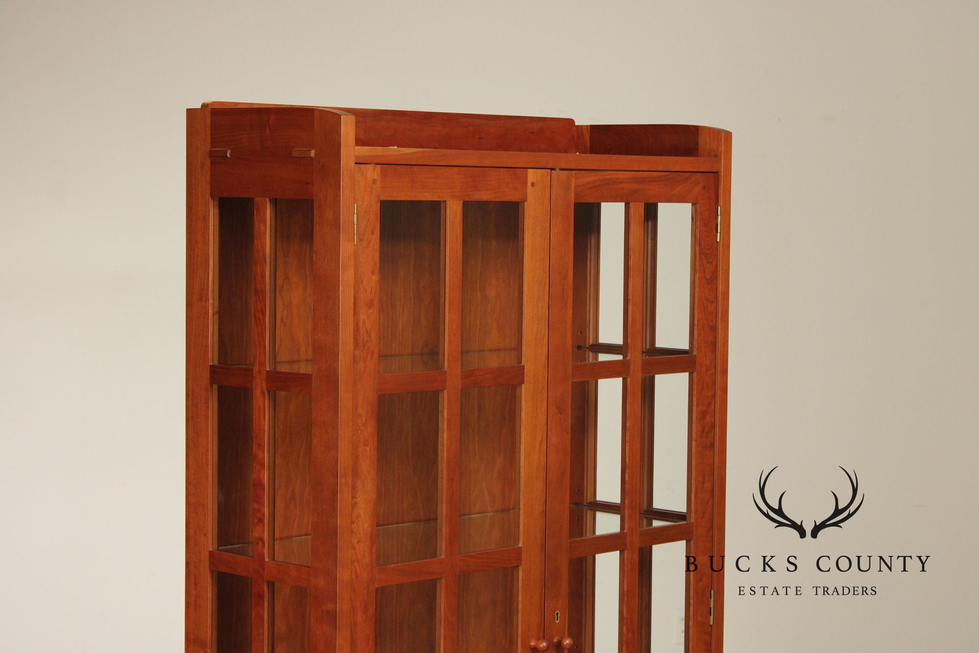 Stickley Mission Collection Cherry Lighted Display Cabinet
