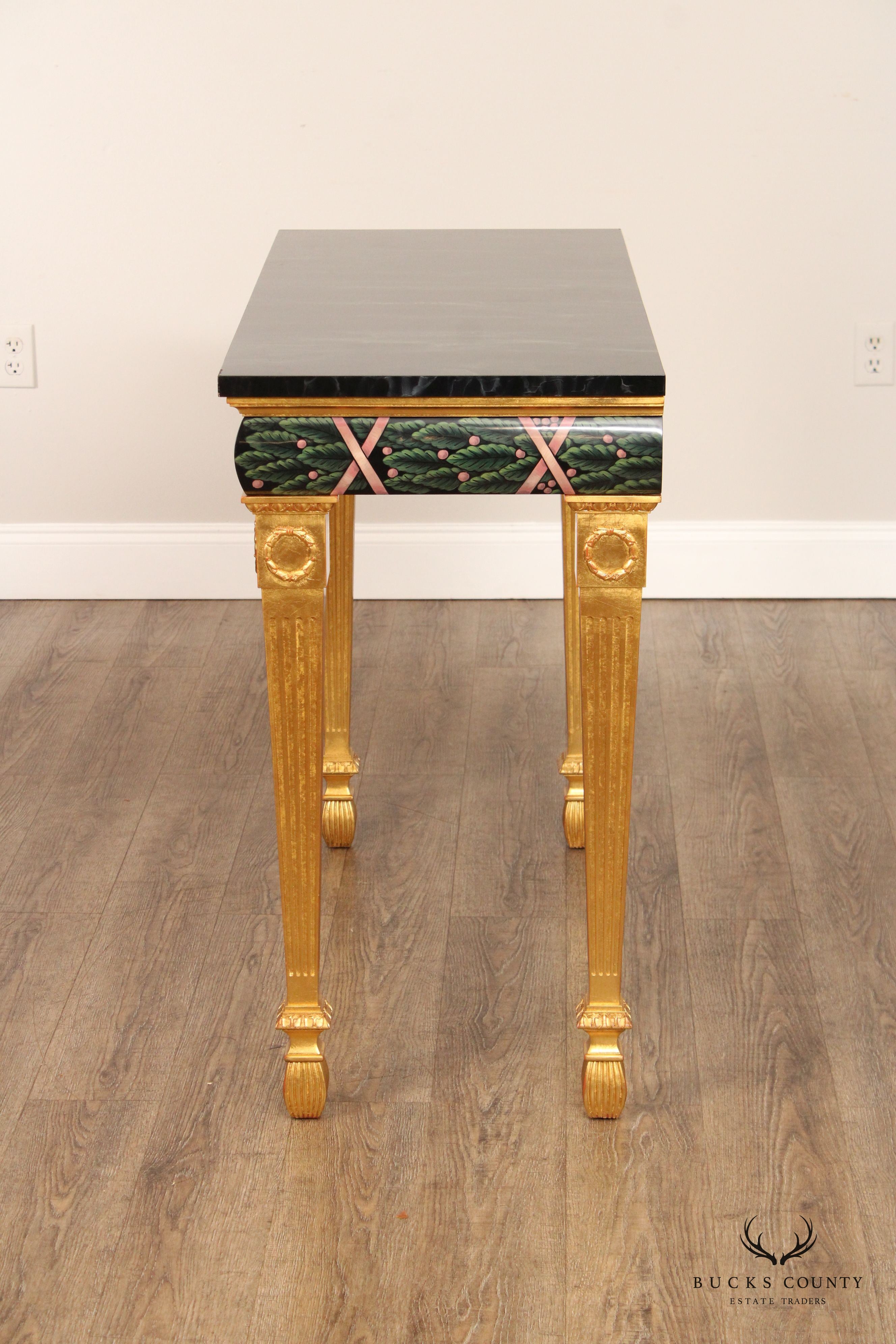 Karges Neoclassical Style Gold Painted Sofa Table