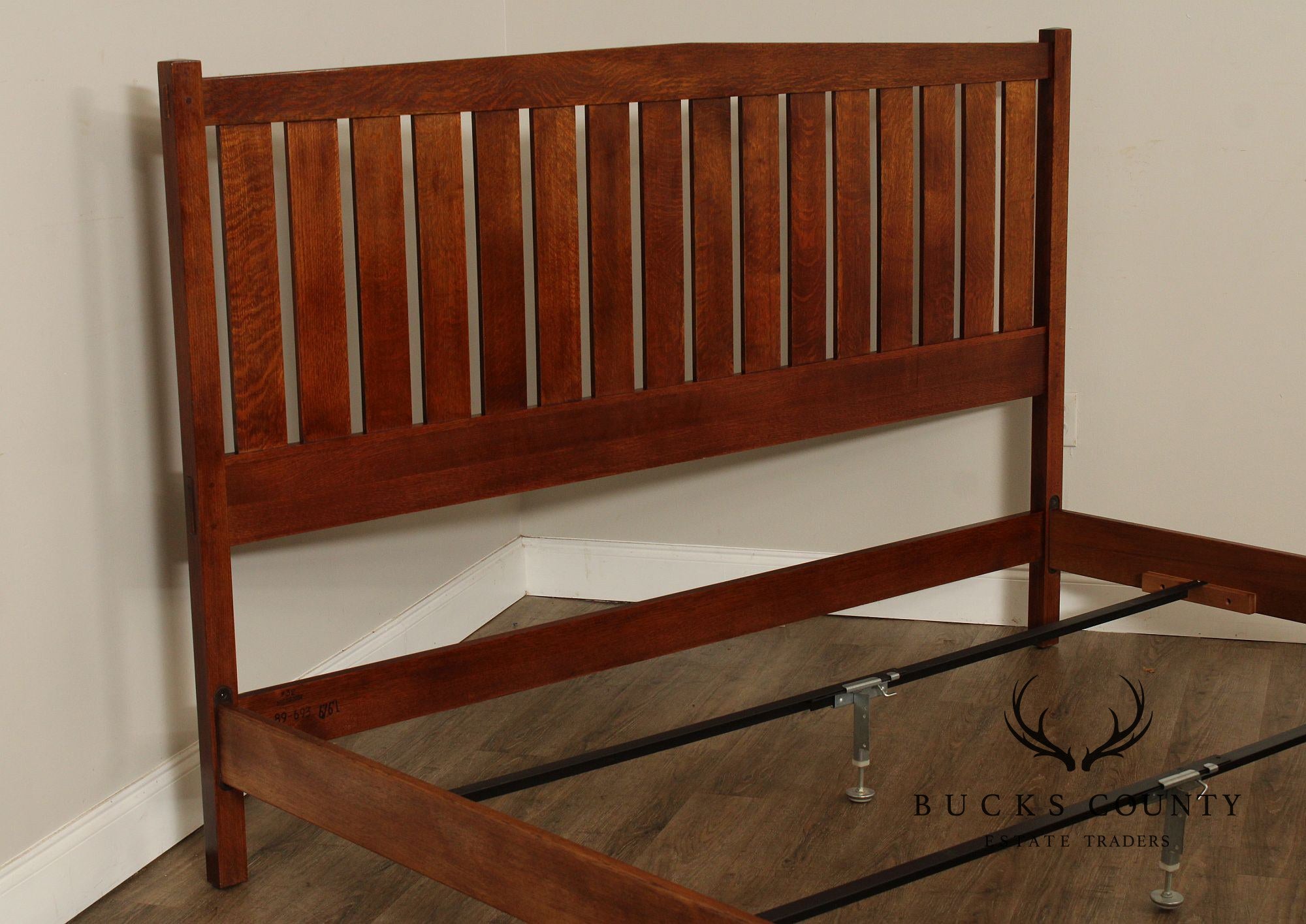 Stickley Mission Collection King Size Oak Slat Bed