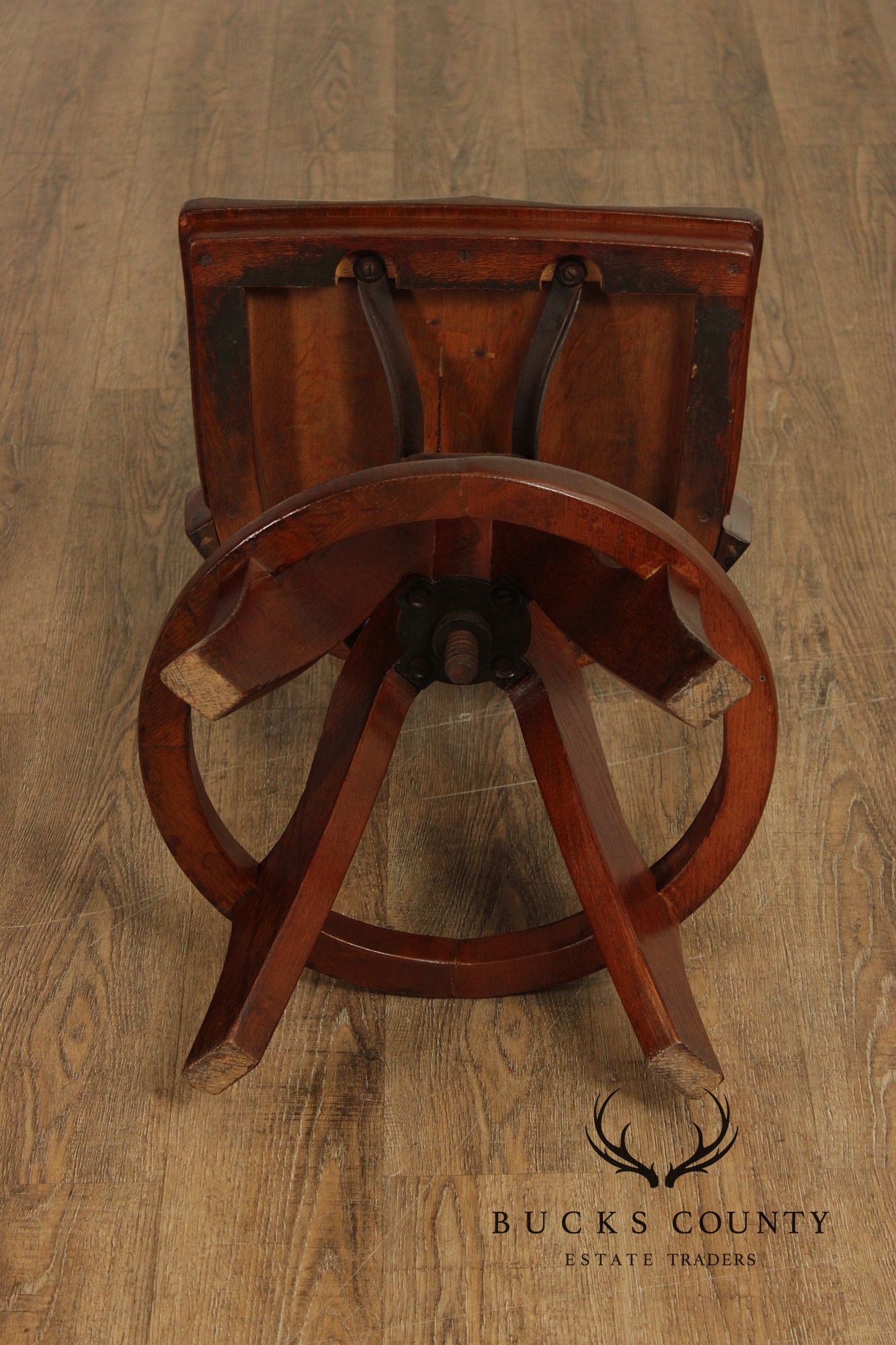 B.L. Marble Chair Antique Oak Swivel Clerk  or Drafting Chair