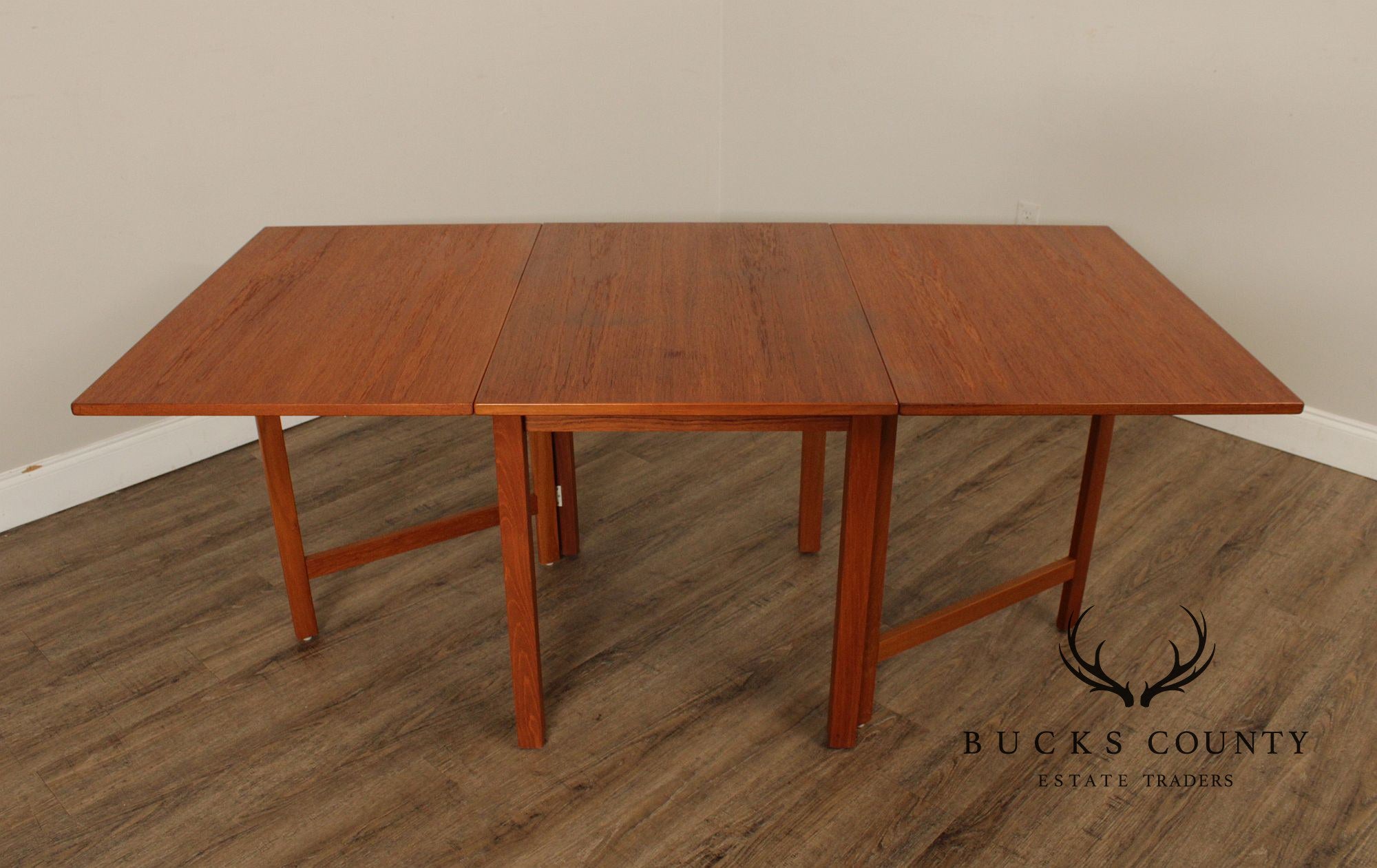 Danish Modern Teak Drop Leaf Dining Table