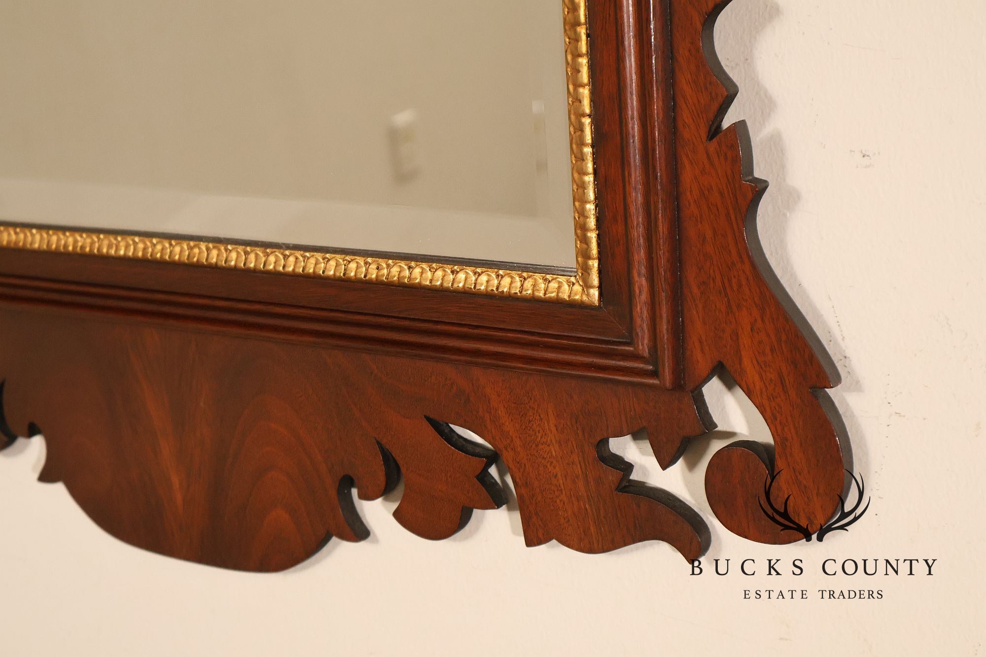 Henkel Harris Chippendale Style Mahogany Wall Mirror