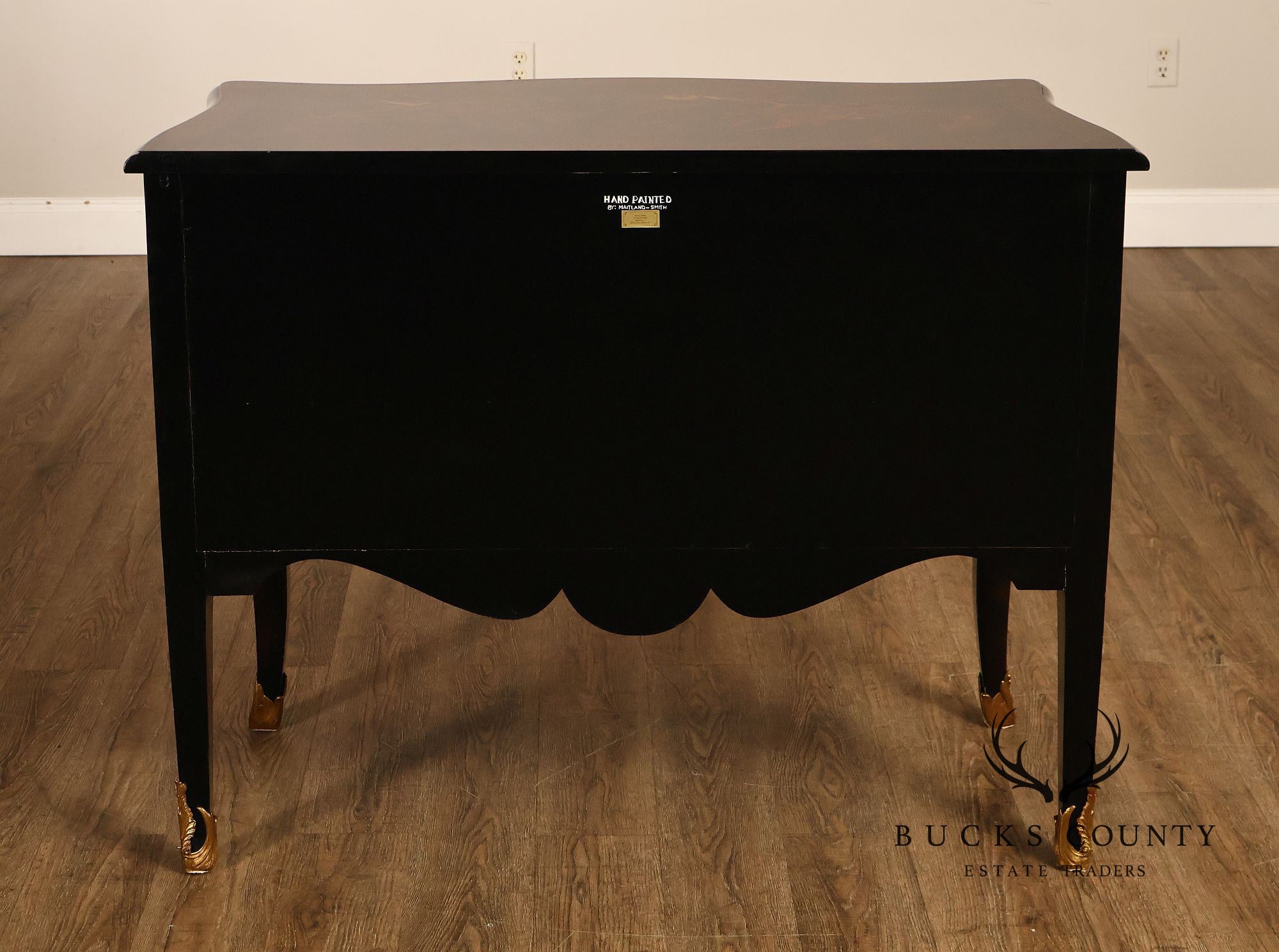 Maitland Smith Chinoiserie Hand Painted Bombe Chest
