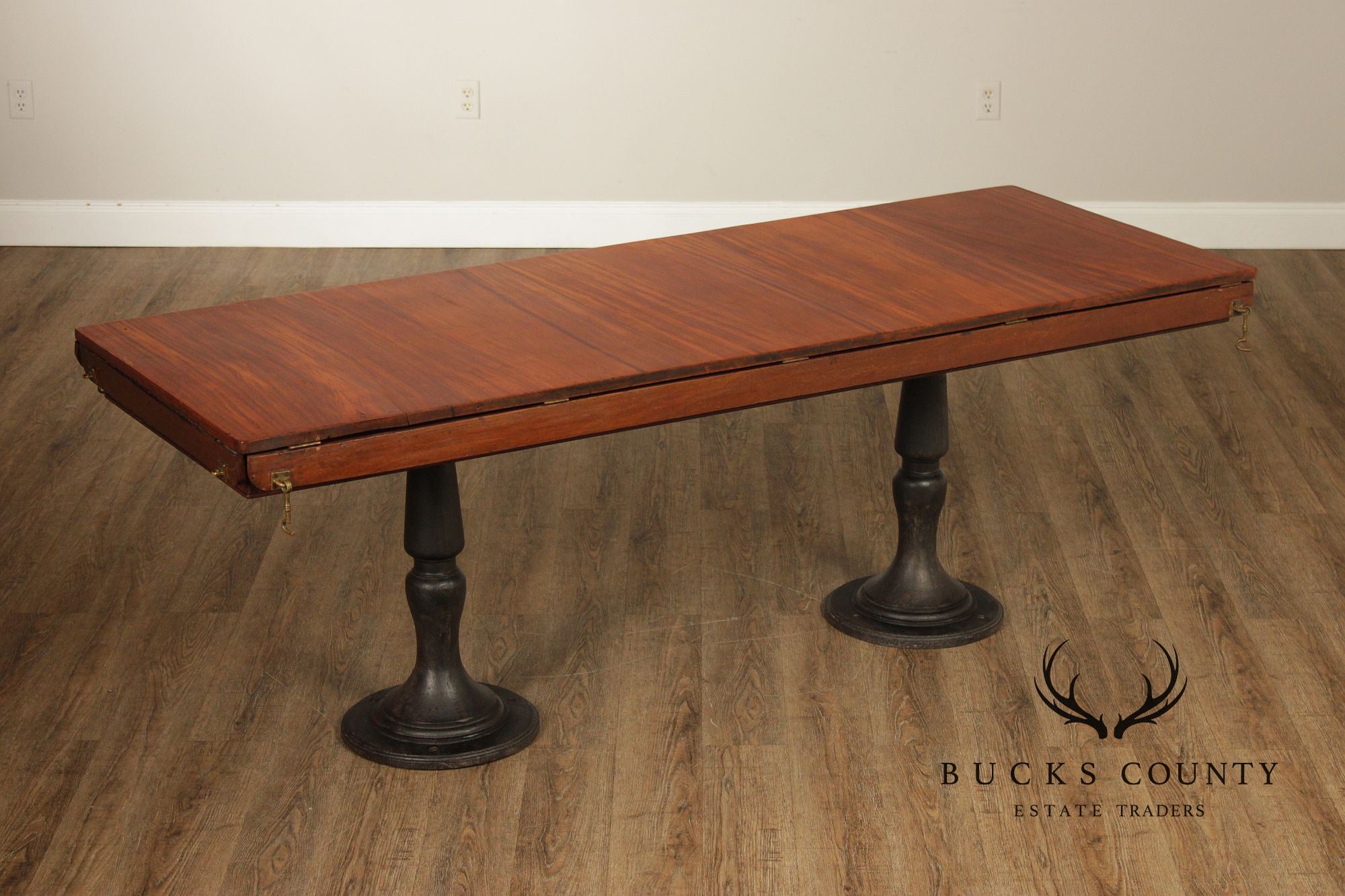 Antique Ship’s Table With Set Of Six Ship Chairs