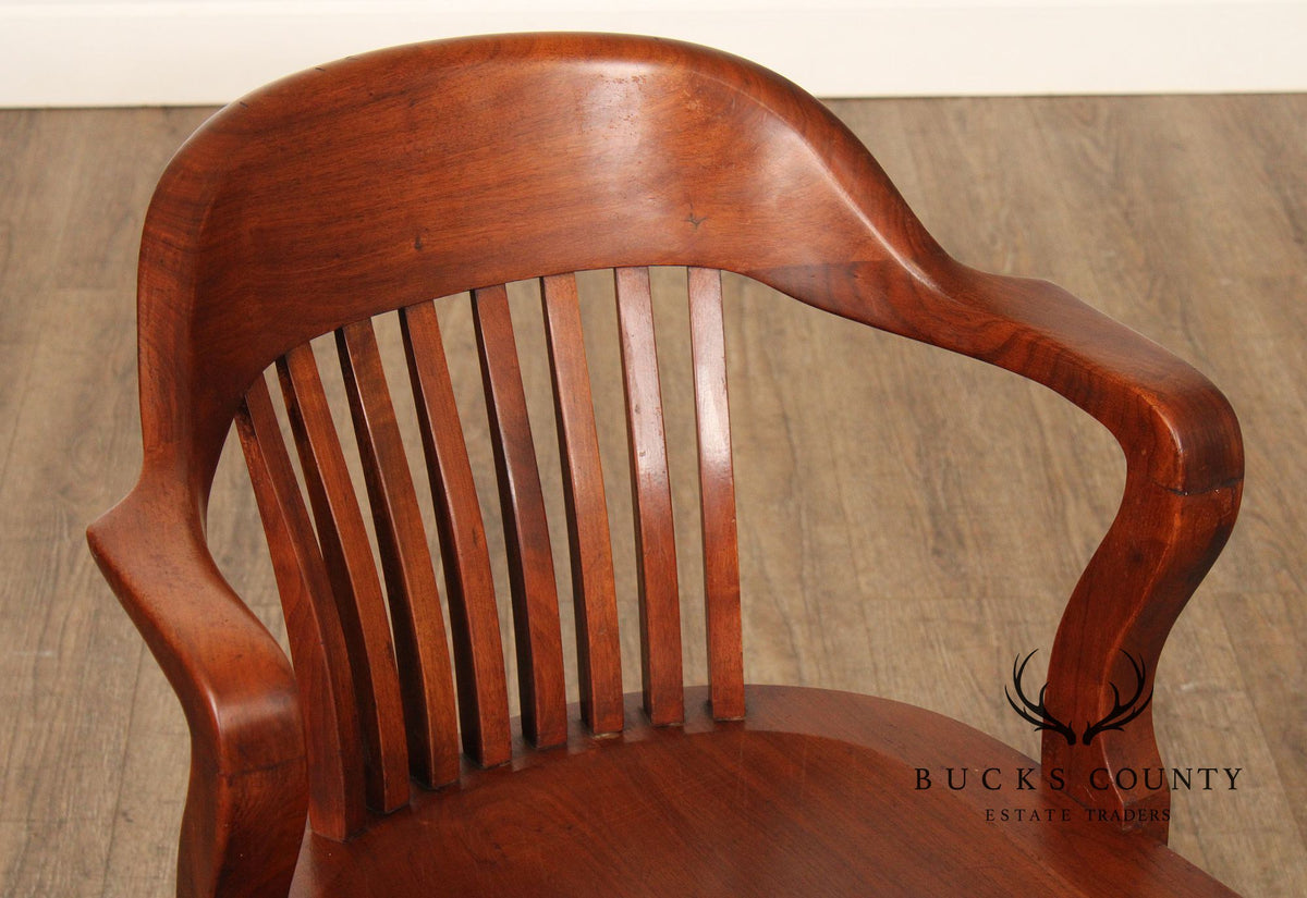 The Milwaukee Chair Co. Assembled Set Of Five Solid Walnut Bankers Chairs